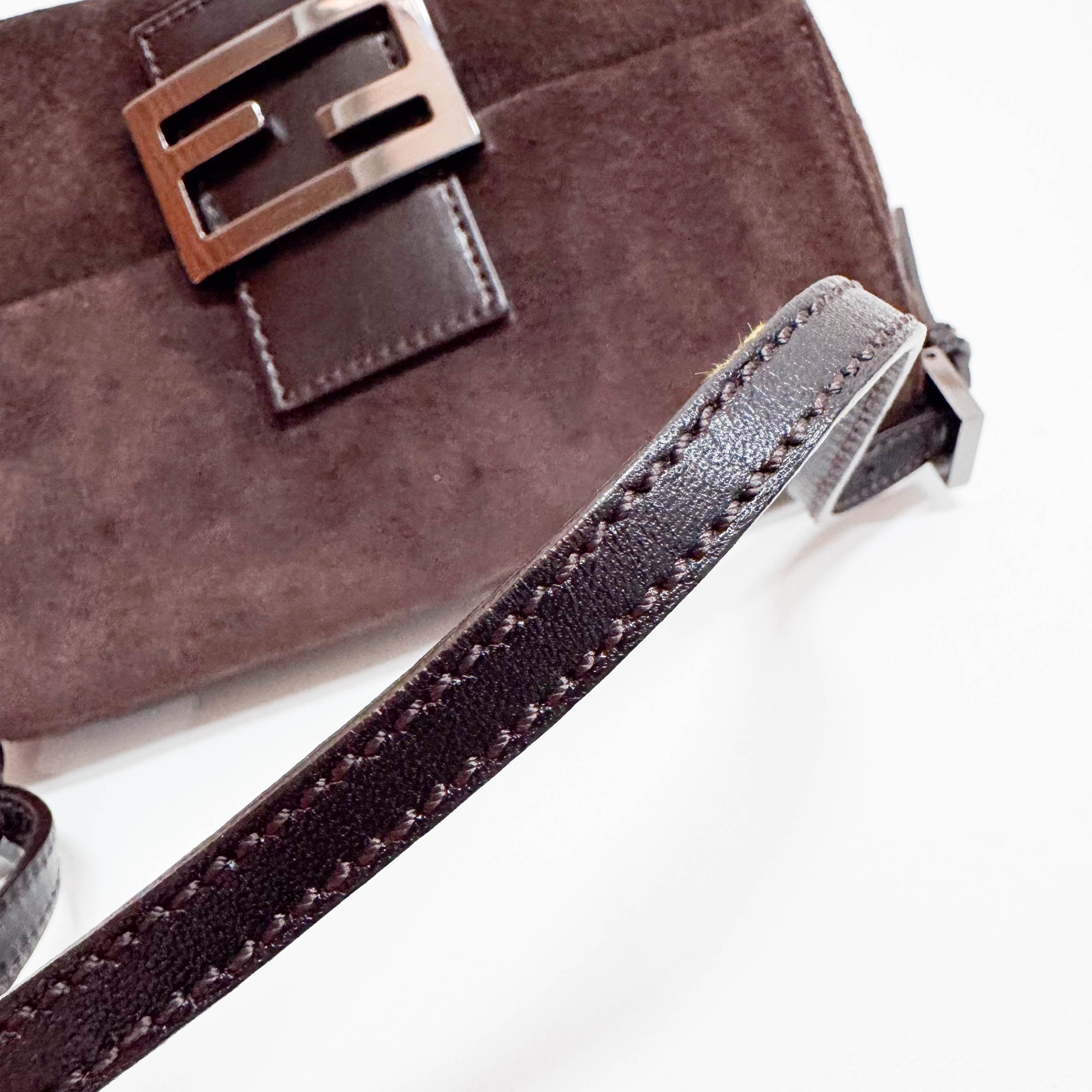 Mamma Baguette Brown Suede Hand Bag