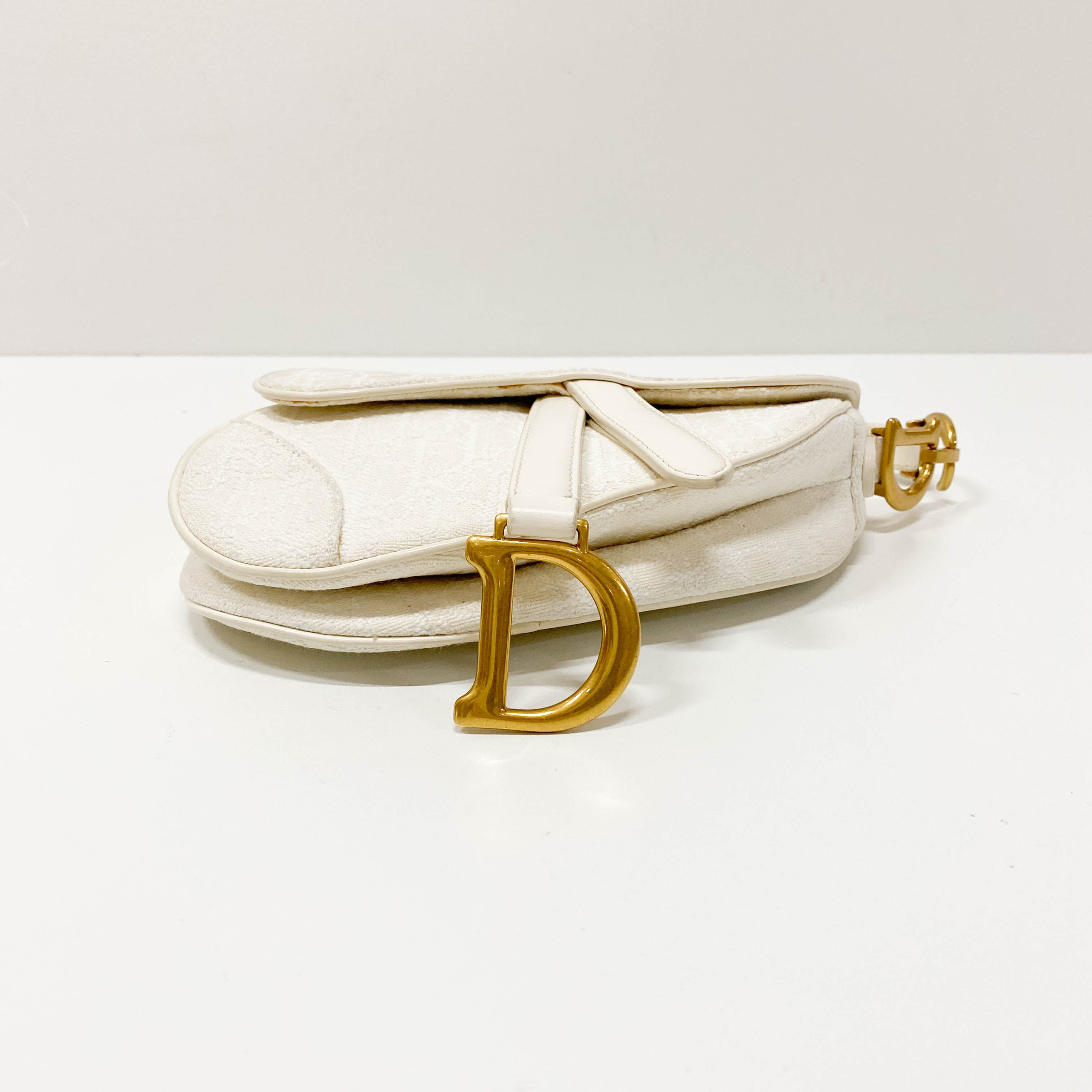 Saddle White Trotter Canvas Handbag