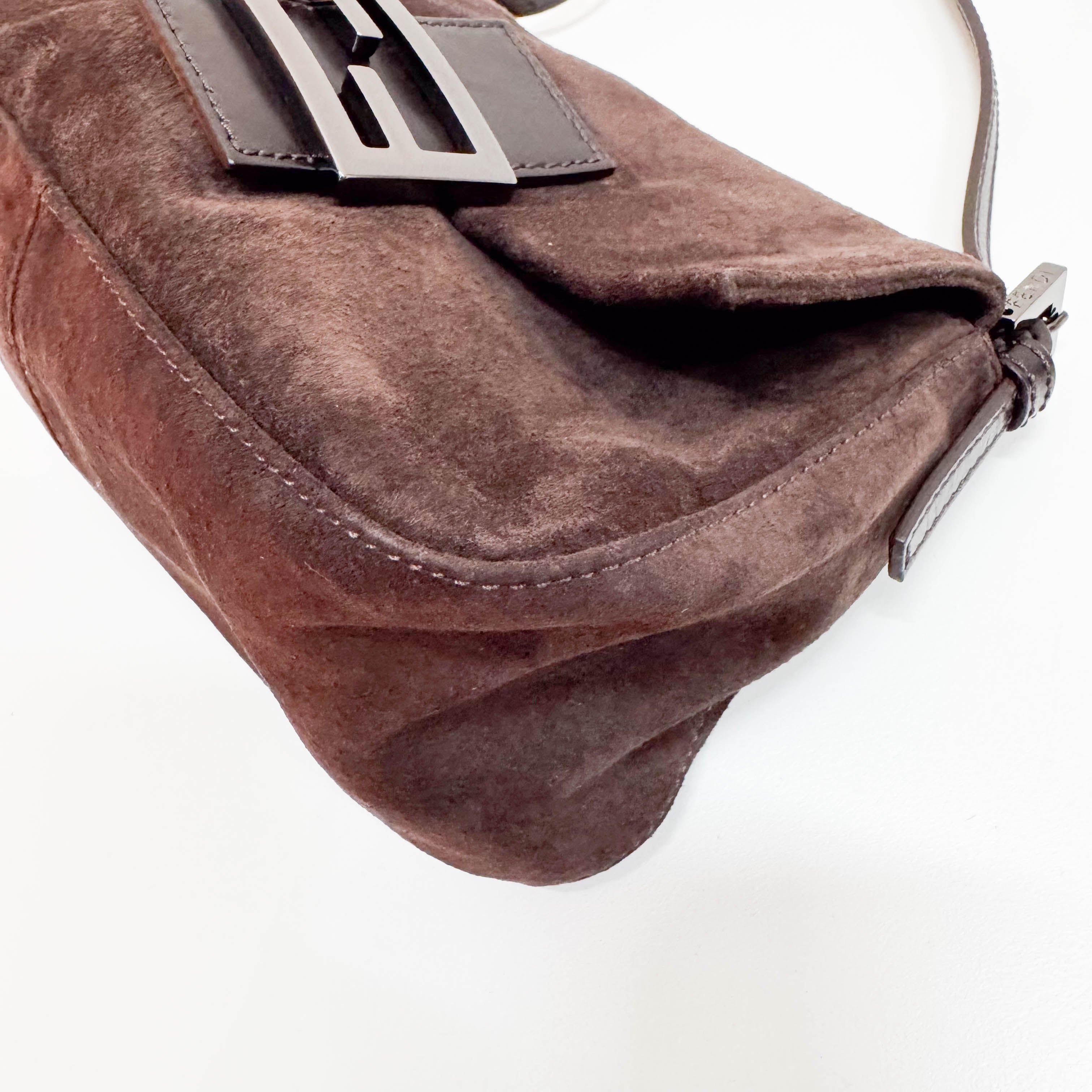 Mamma Baguette Brown Suede Hand Bag