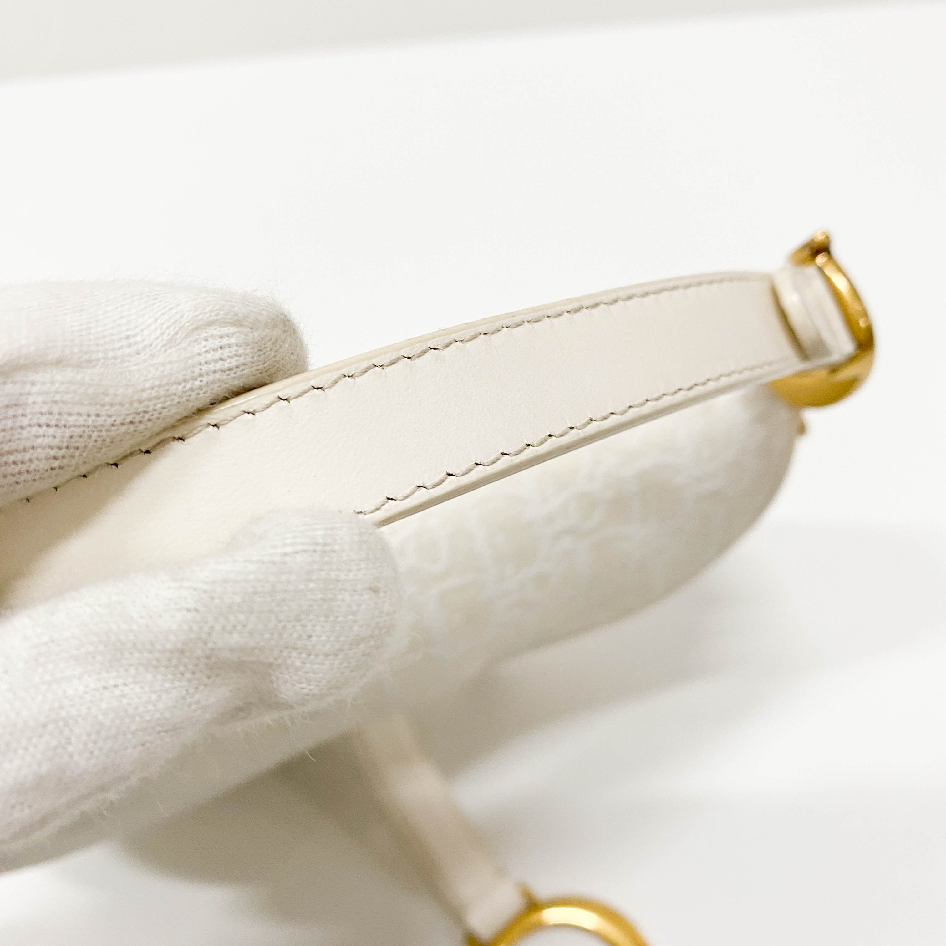 Saddle White Trotter Canvas Handbag