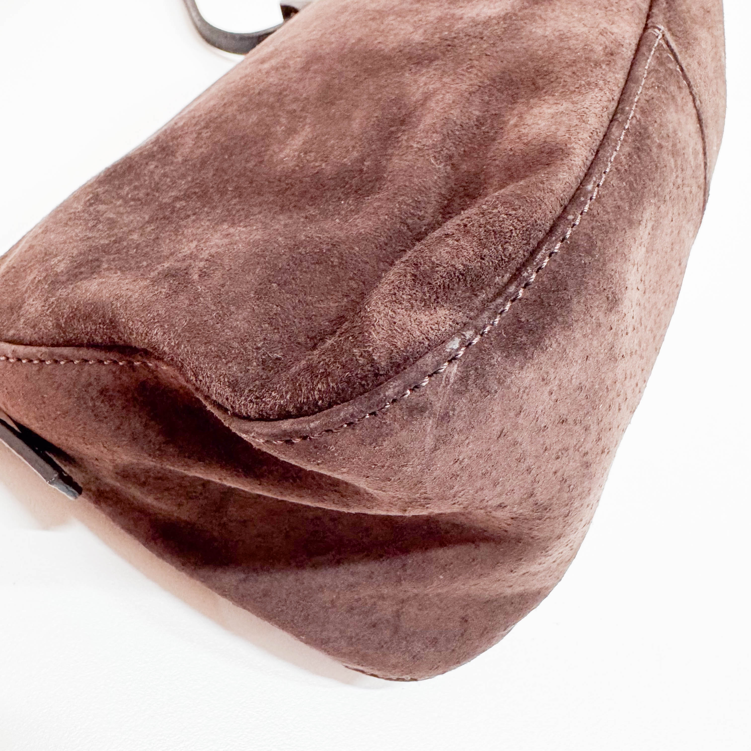 Mamma Baguette Brown Suede Hand Bag