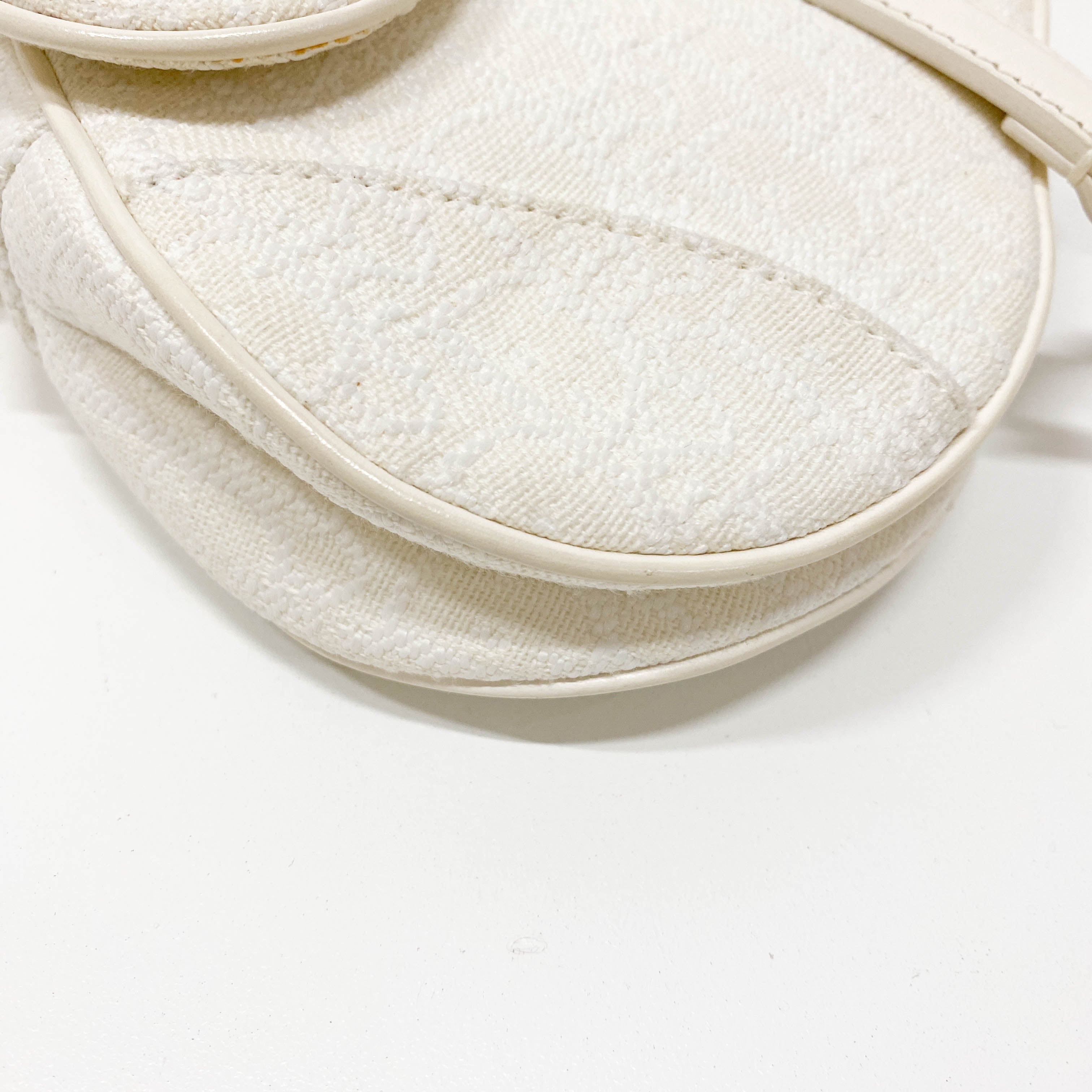 Saddle White Trotter Canvas Handbag