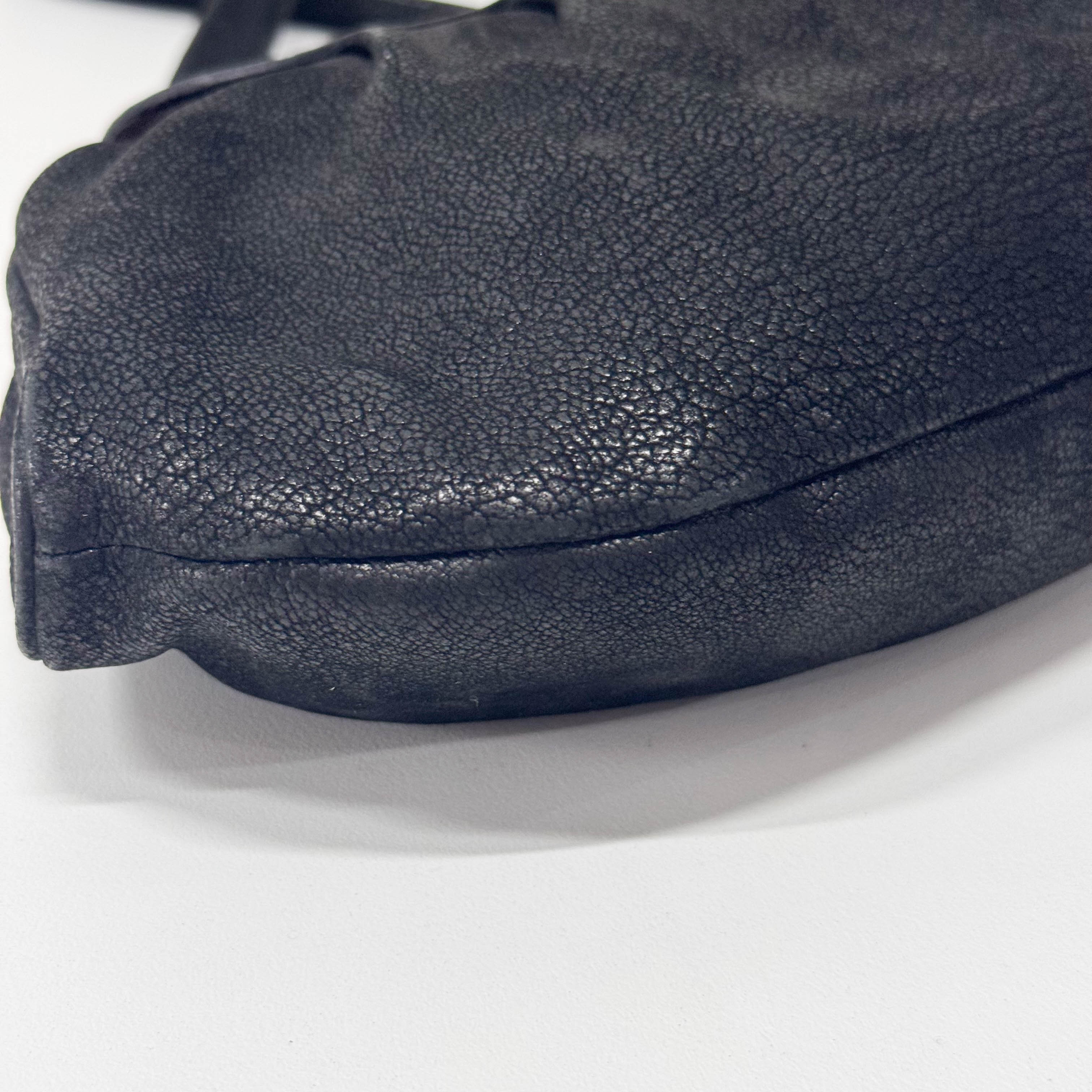 Jeweled Buckle Black Croc-Embossed Leather Flap Shoulder Bag