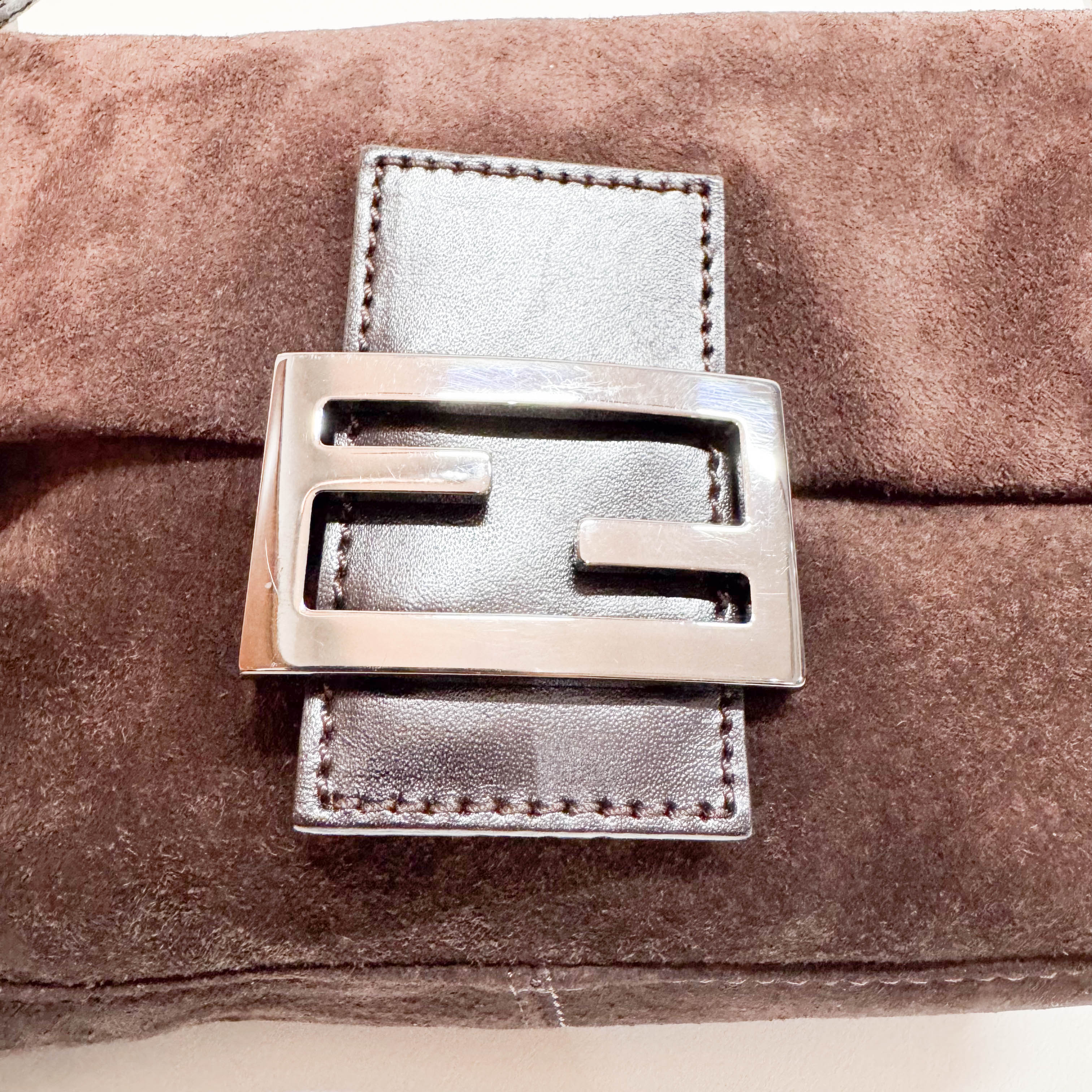 Mamma Baguette Brown Suede Hand Bag