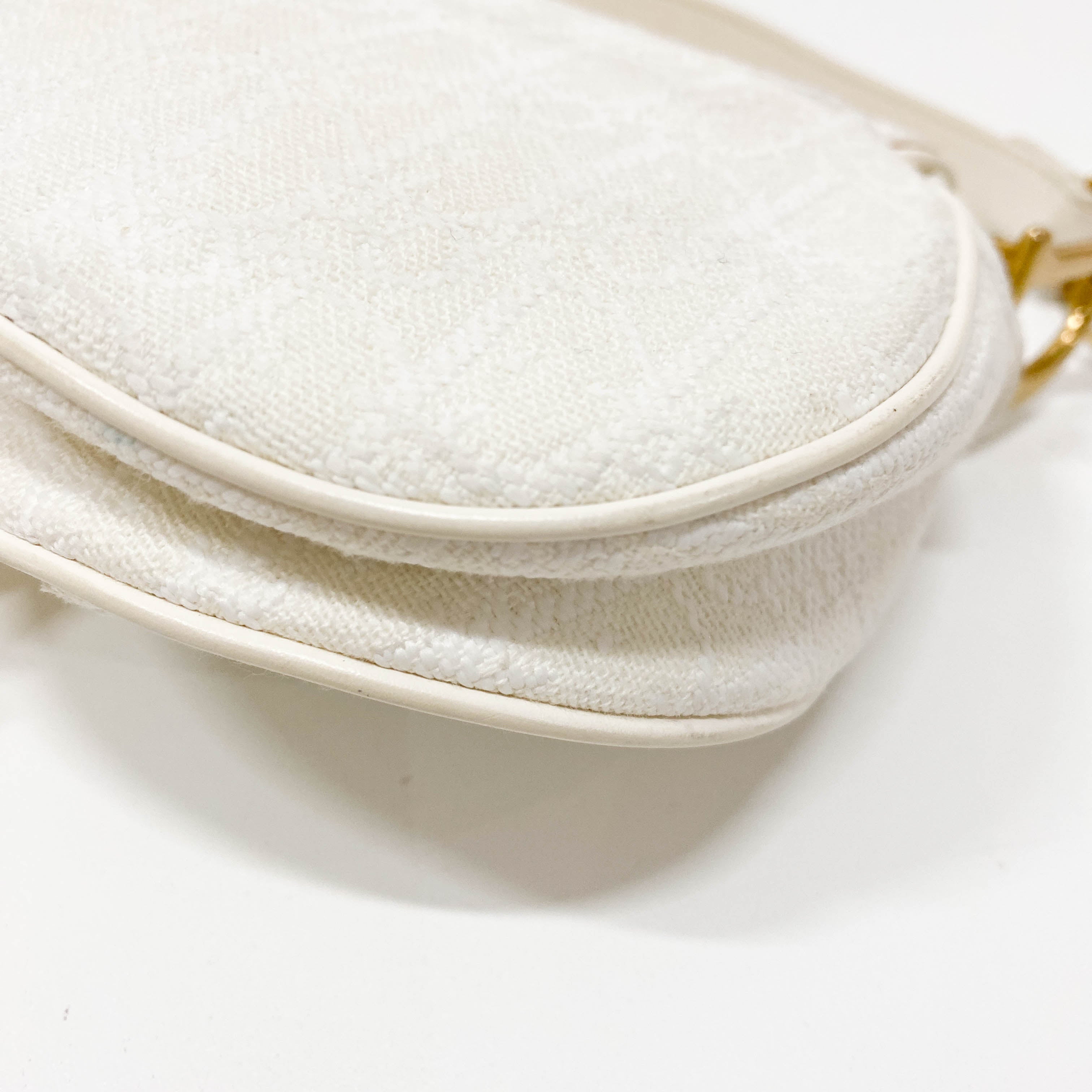 Saddle White Trotter Canvas Handbag