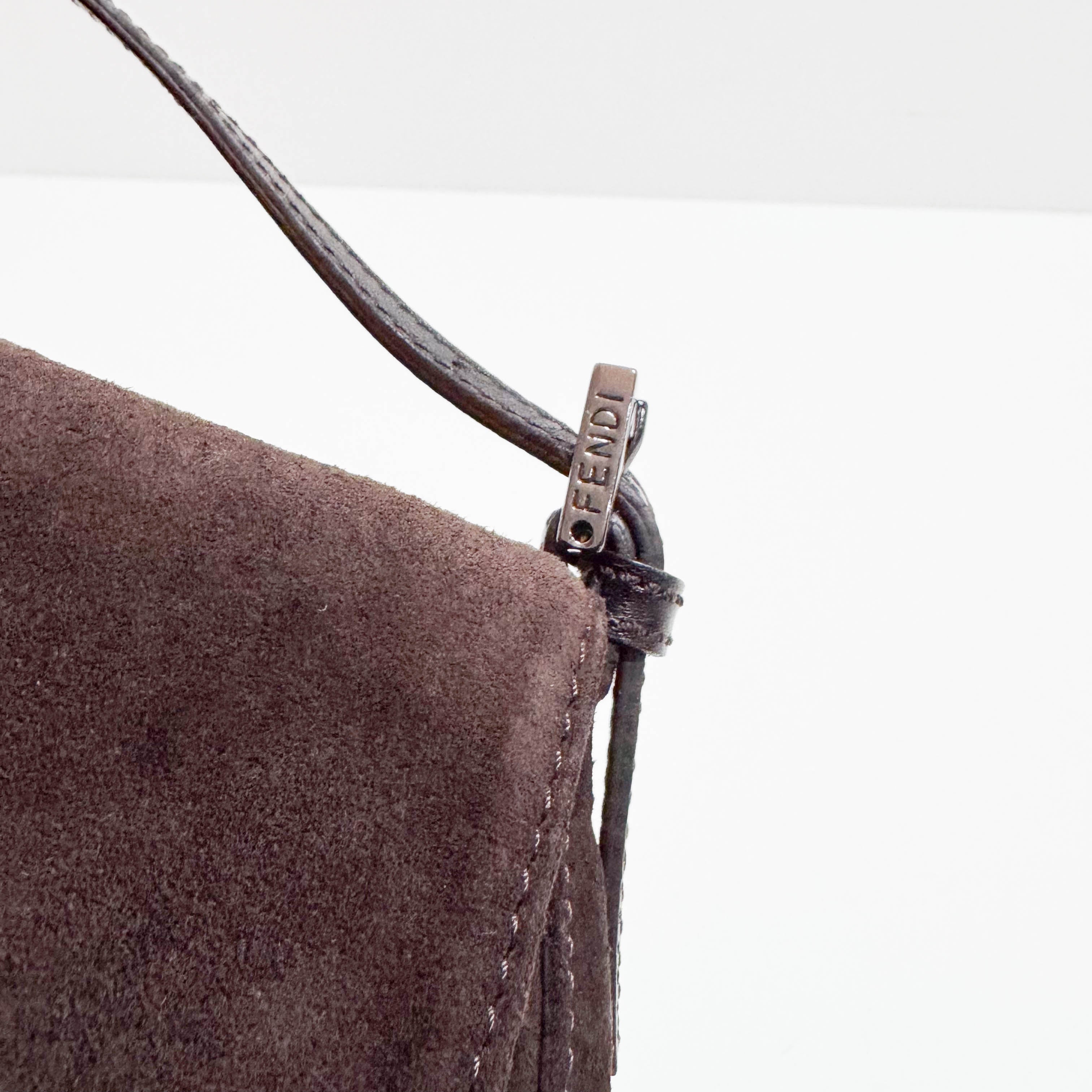 Mamma Baguette Brown Suede Hand Bag