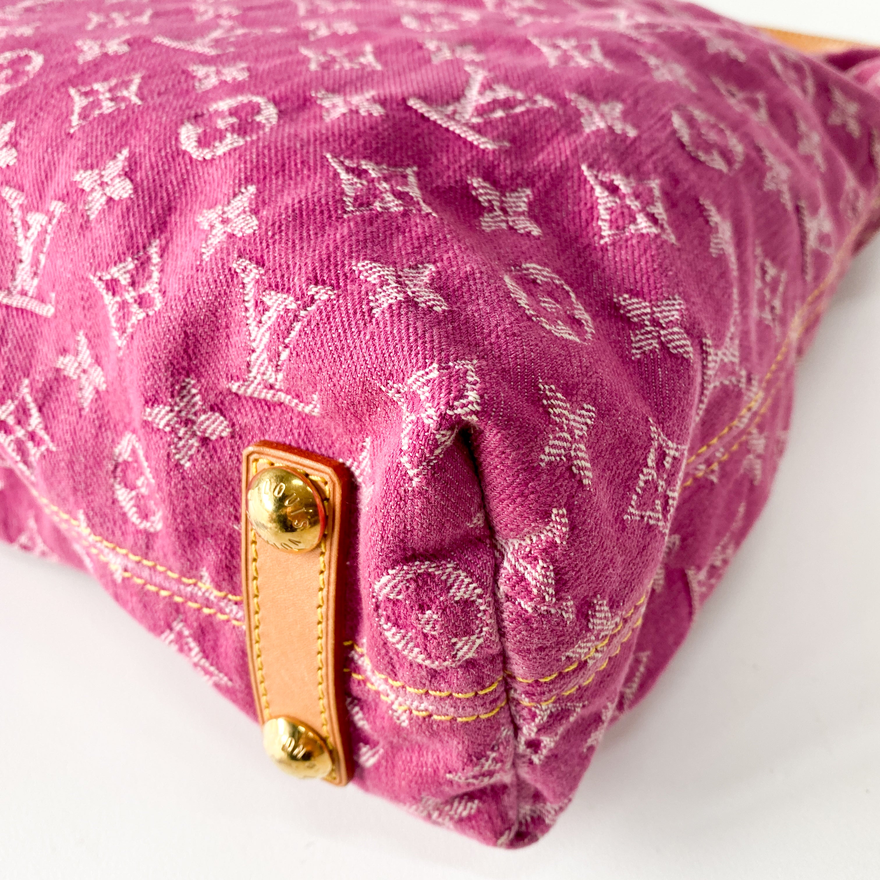 Monogram GM Pink Denim Baggy Shoulder Bag