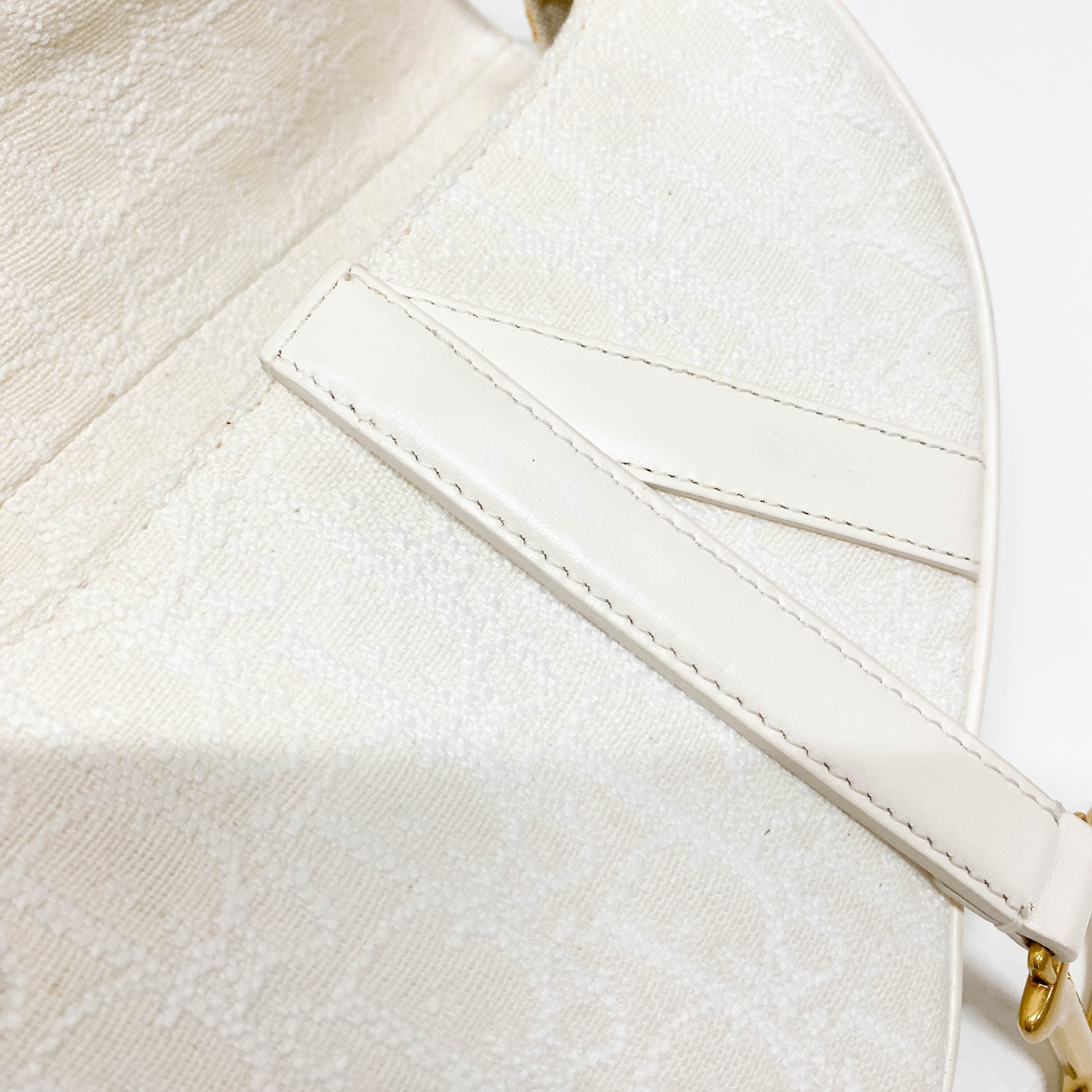 Saddle White Trotter Canvas Handbag