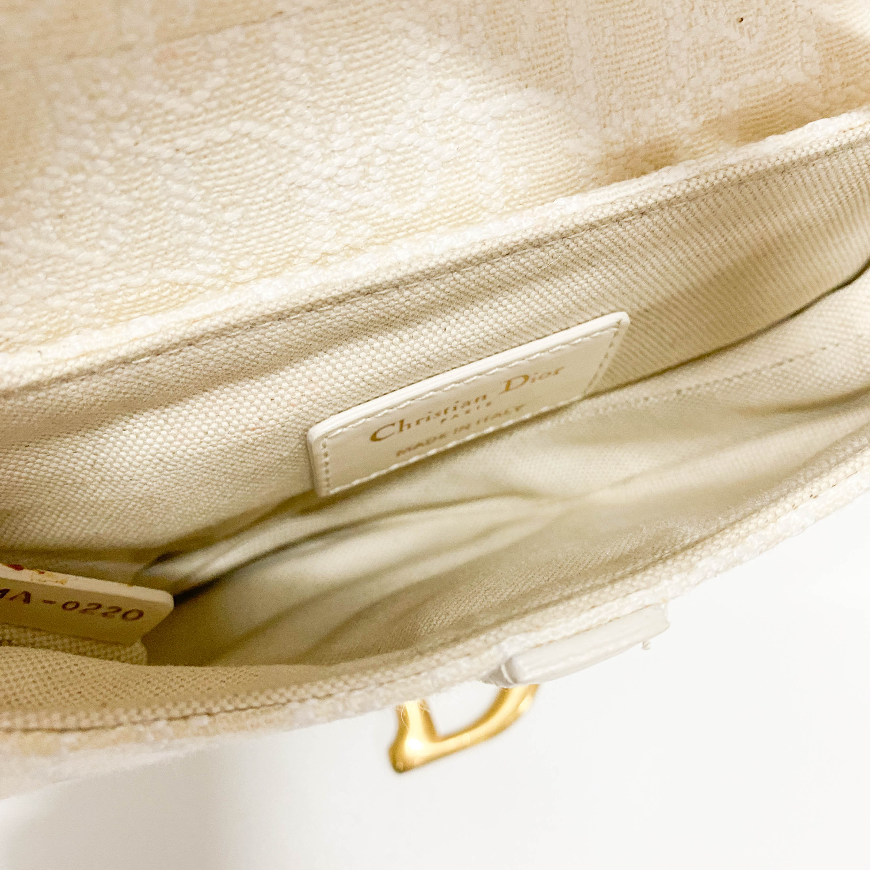 Saddle White Trotter Canvas Handbag