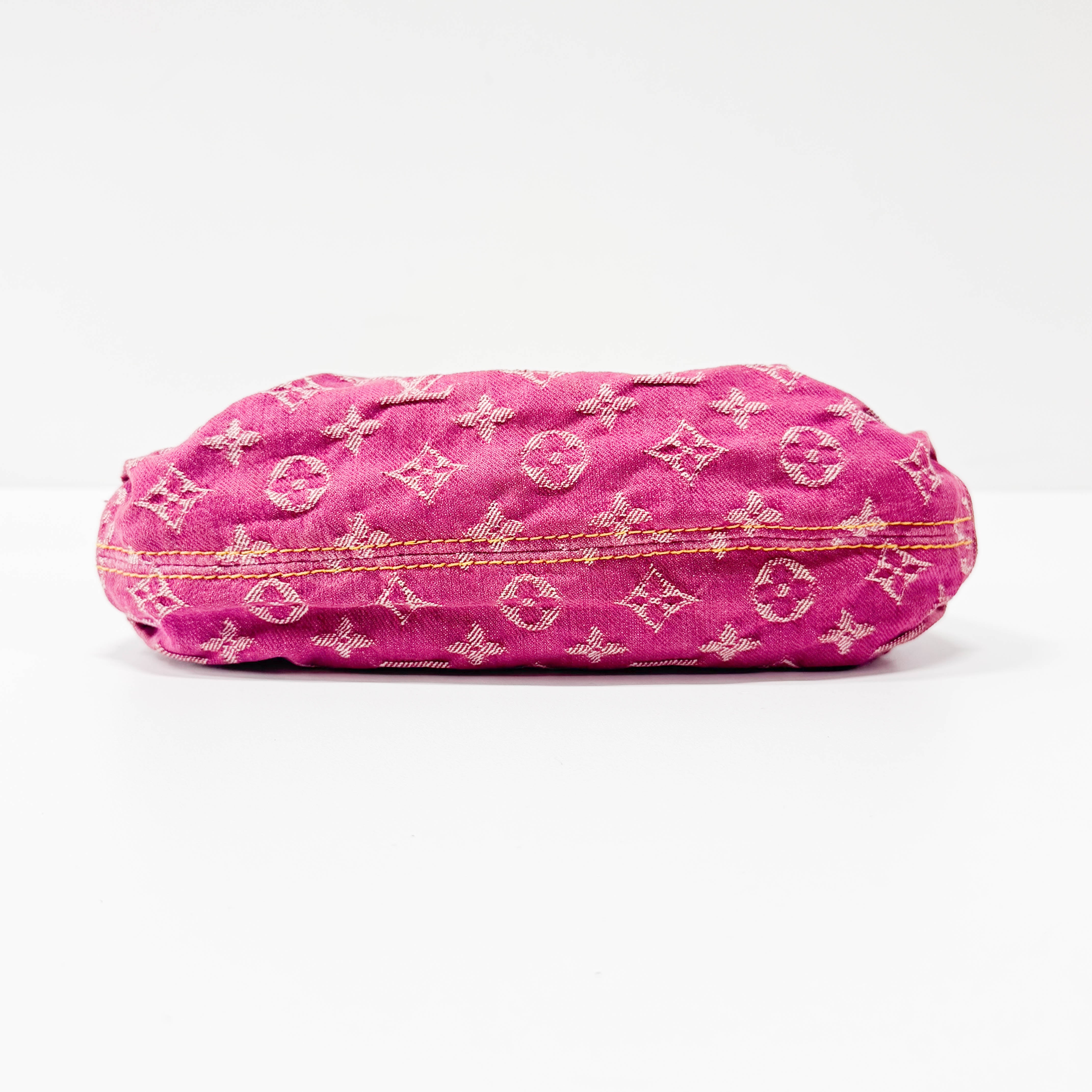 Mini Pleaty Monogram Pink Denim Shoulder Bag