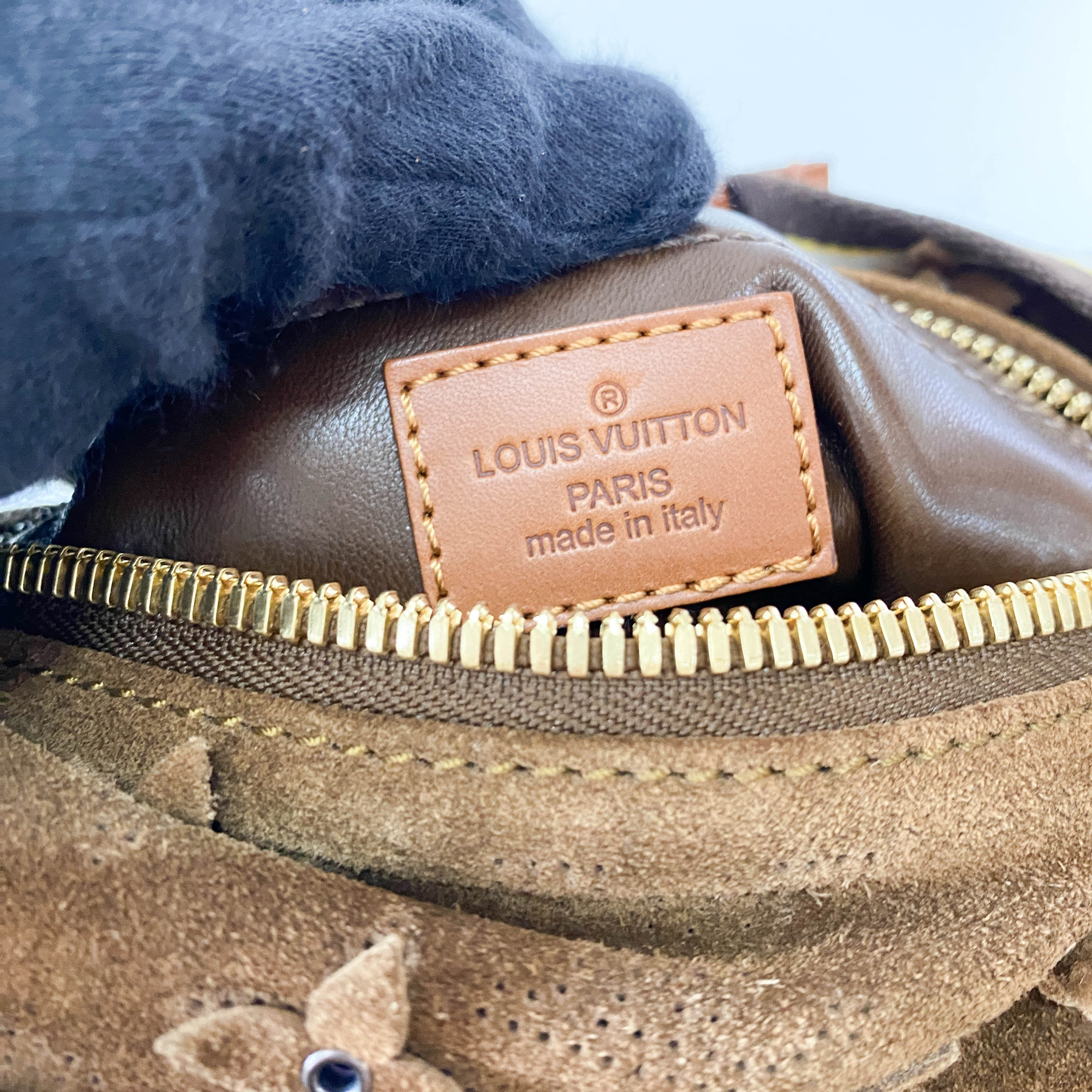 Monogram Onatah Fleurs PM Brown Suede Bag