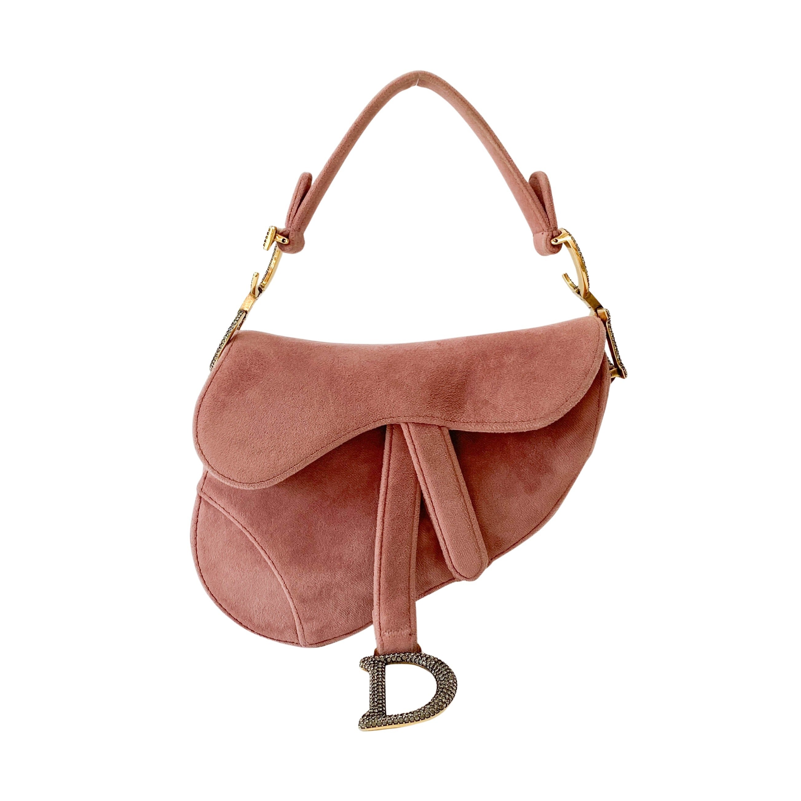 Saddle Mini Pink Suede Bag