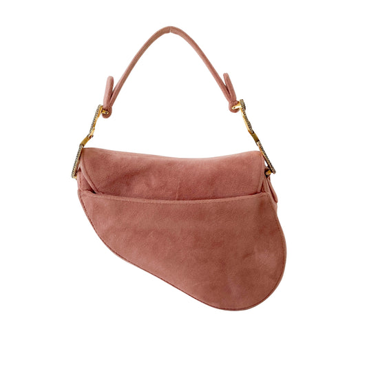 Saddle Mini Pink Suede Bag