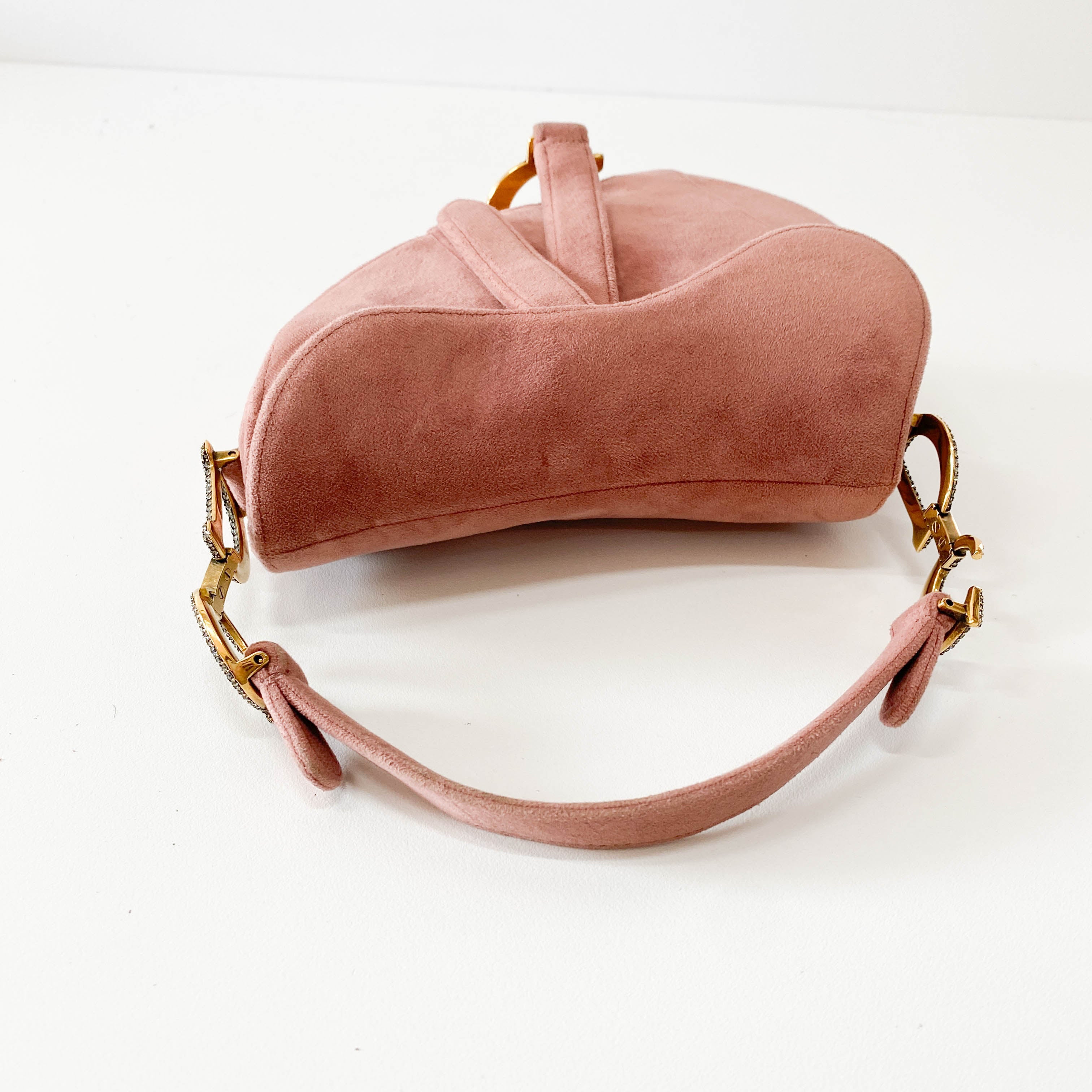 Saddle Mini Pink Suede Bag