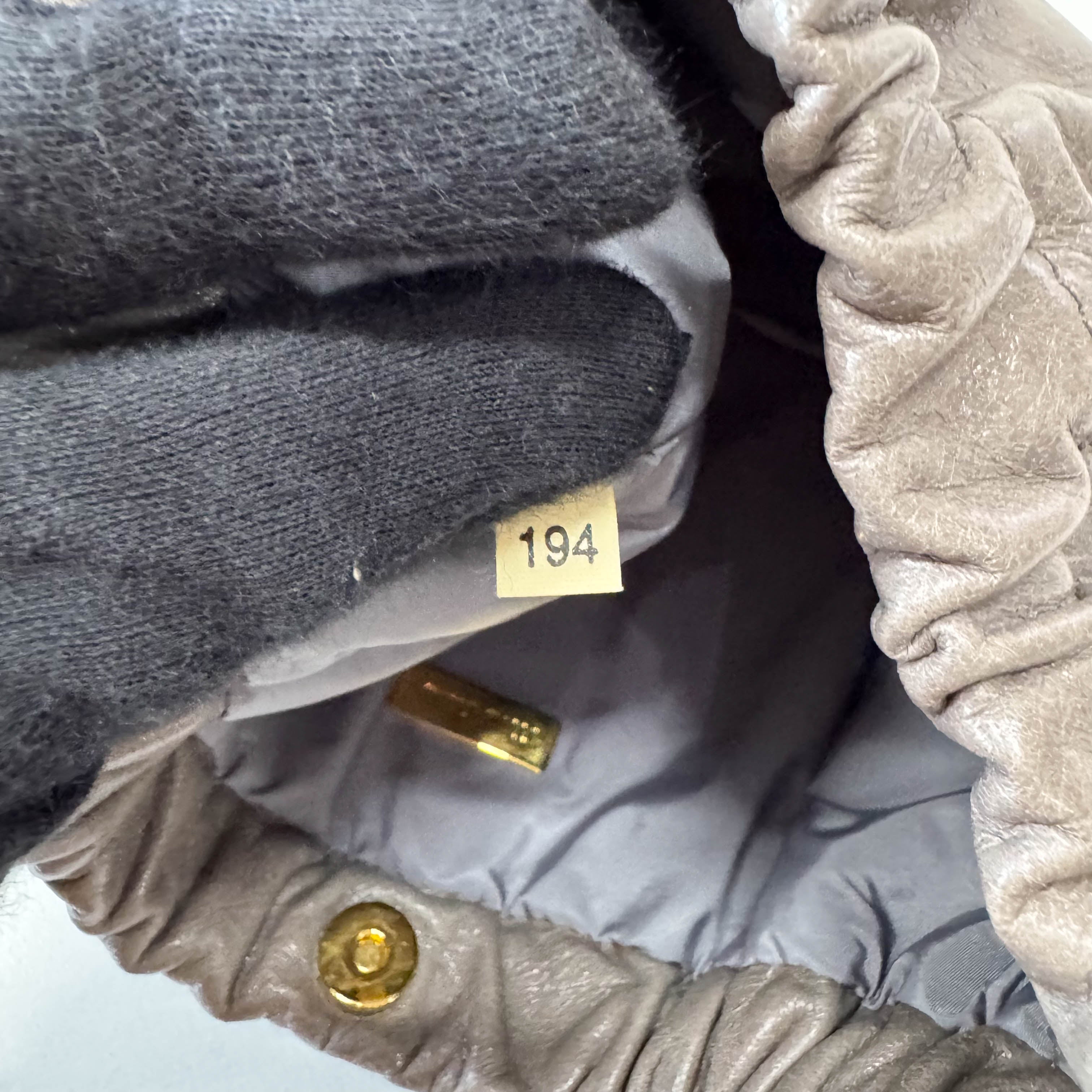 Grey Leather Clutch Bag