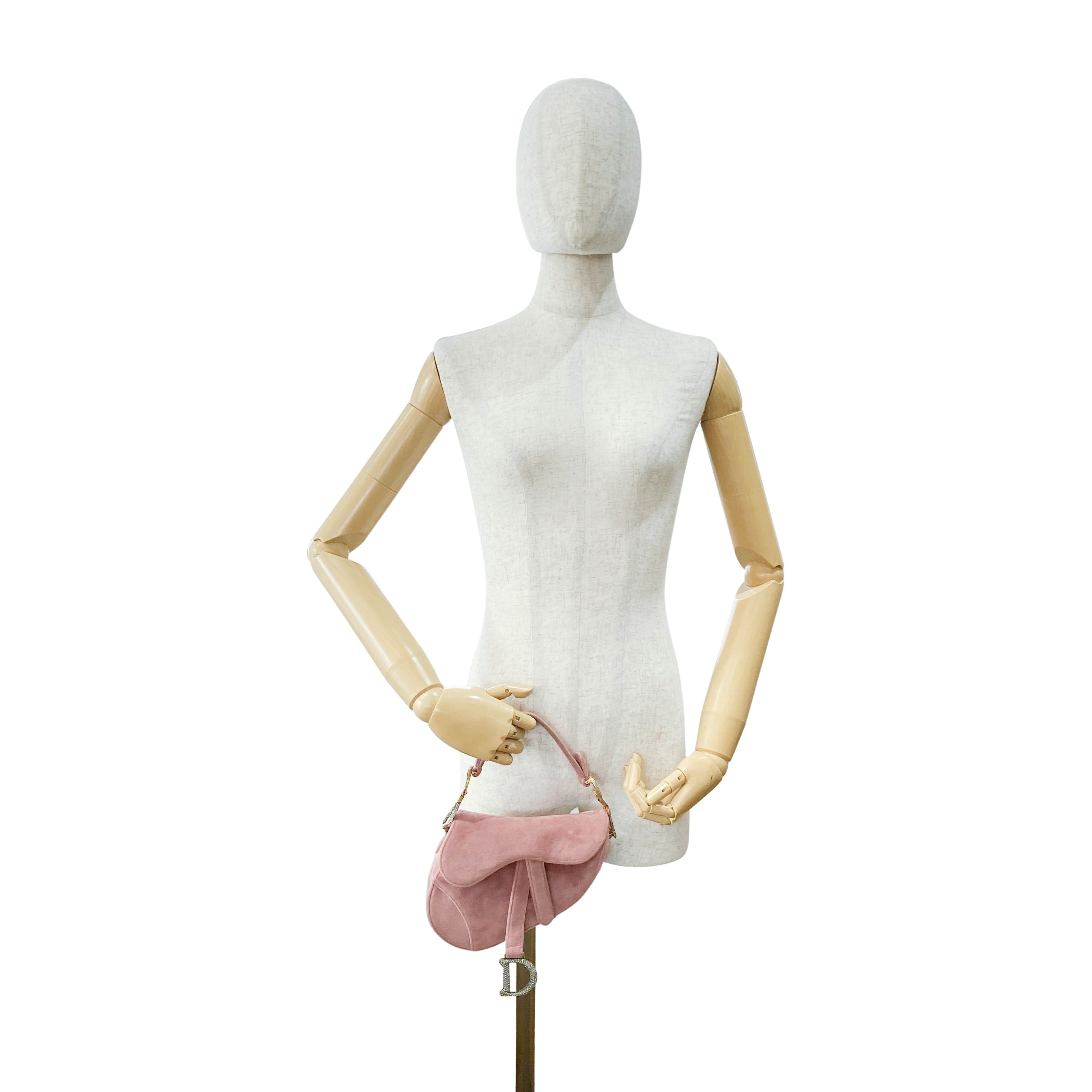 Saddle Mini Pink Suede Bag