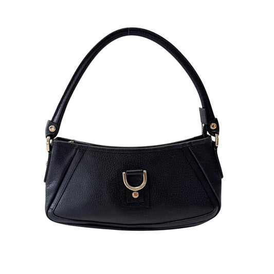 Pochette Black Leather Shoulder Bag
