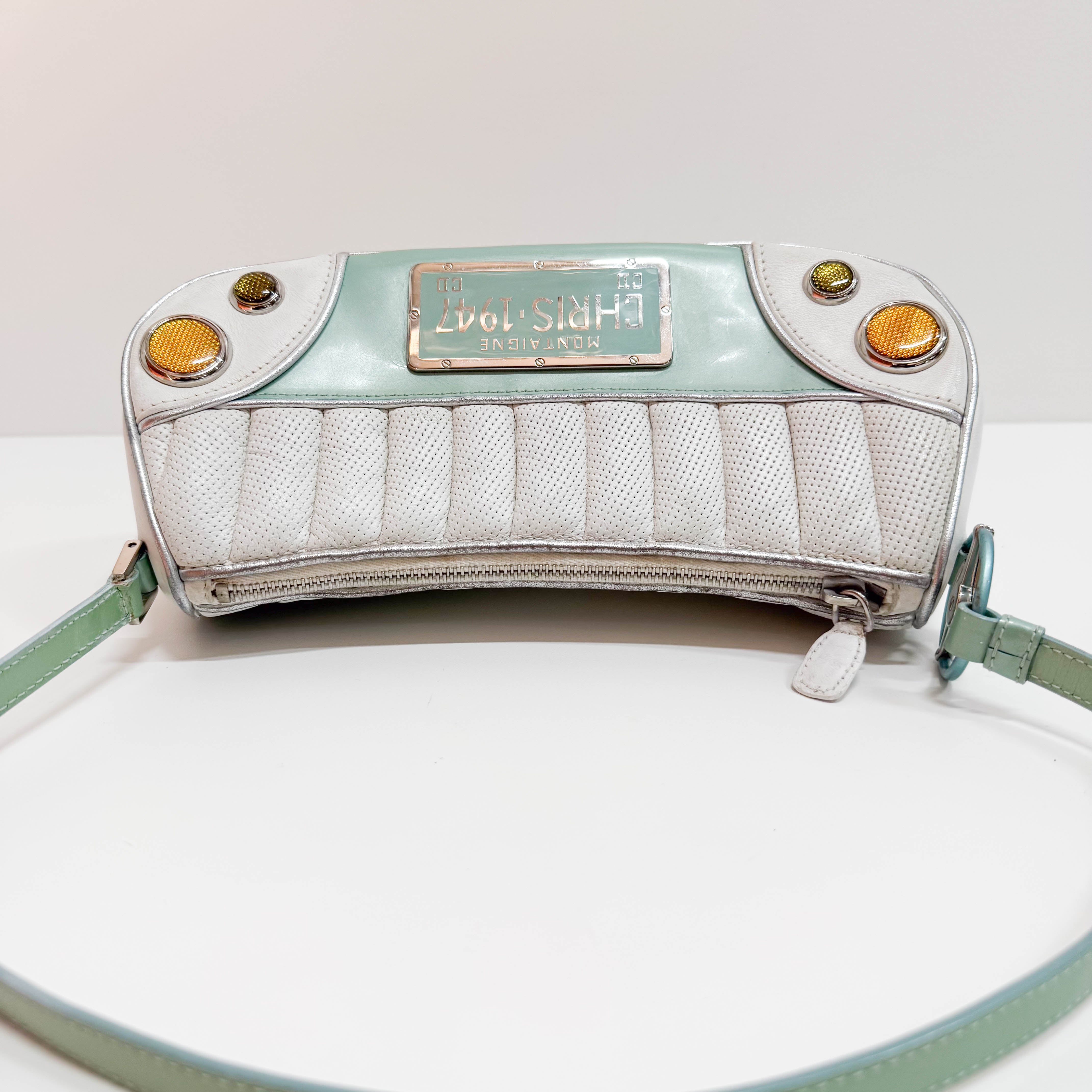 Montaigne License Plate Multi-color Leather Shoulder Bag