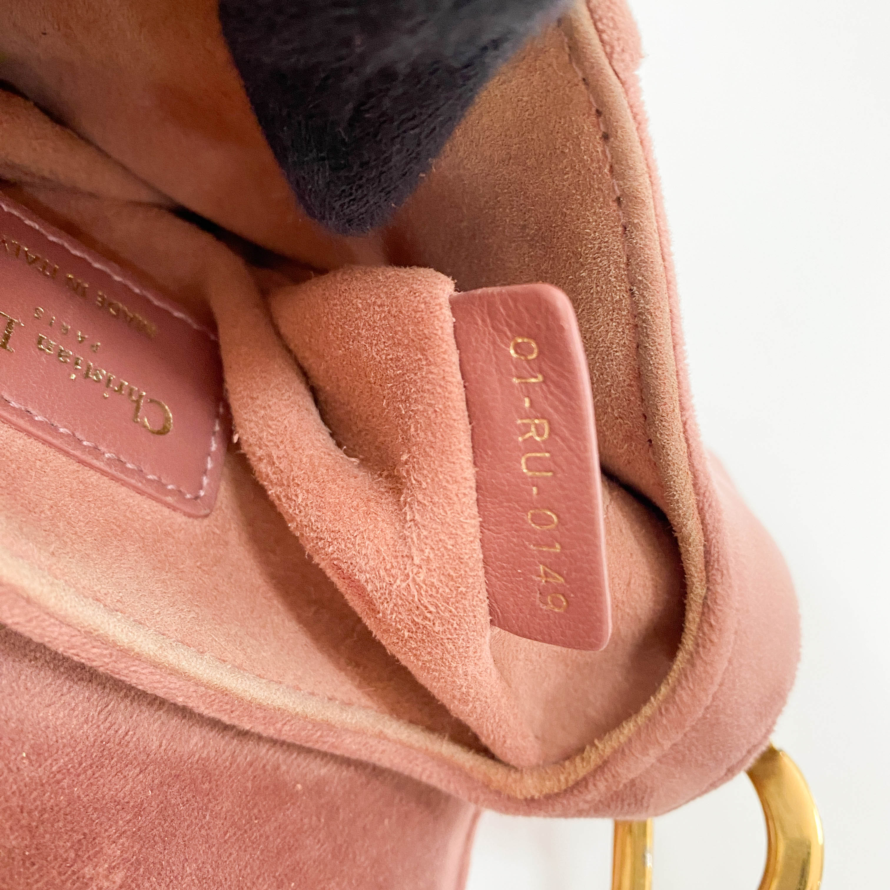 Saddle Mini Pink Suede Bag
