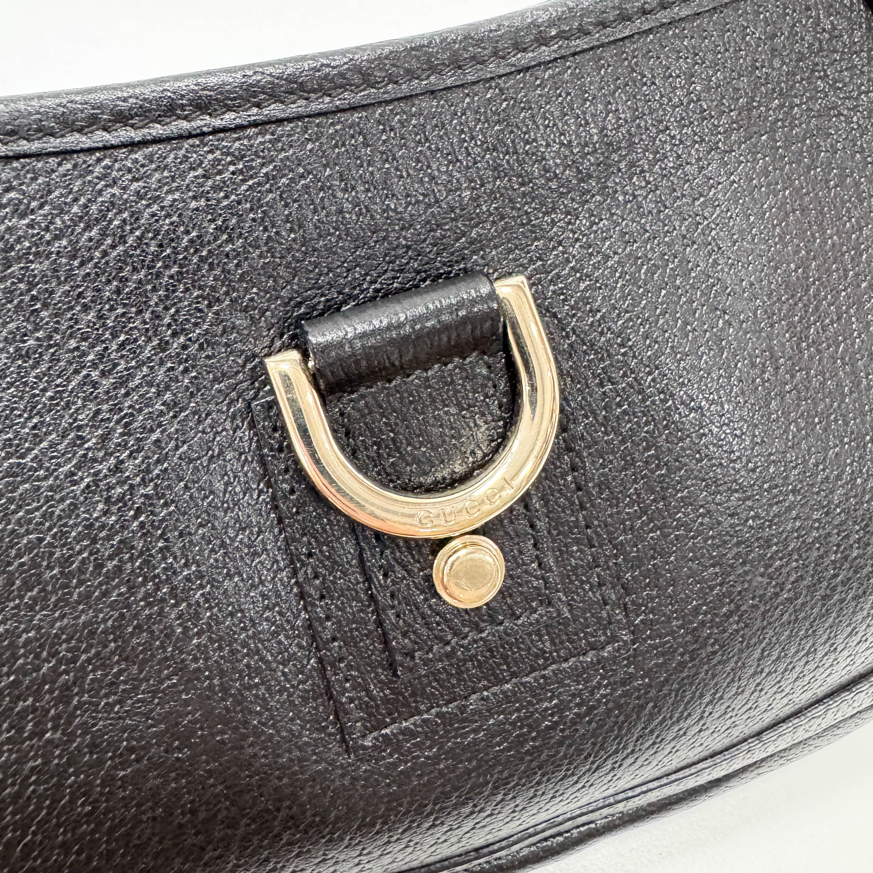 Pochette Black Leather Shoulder Bag