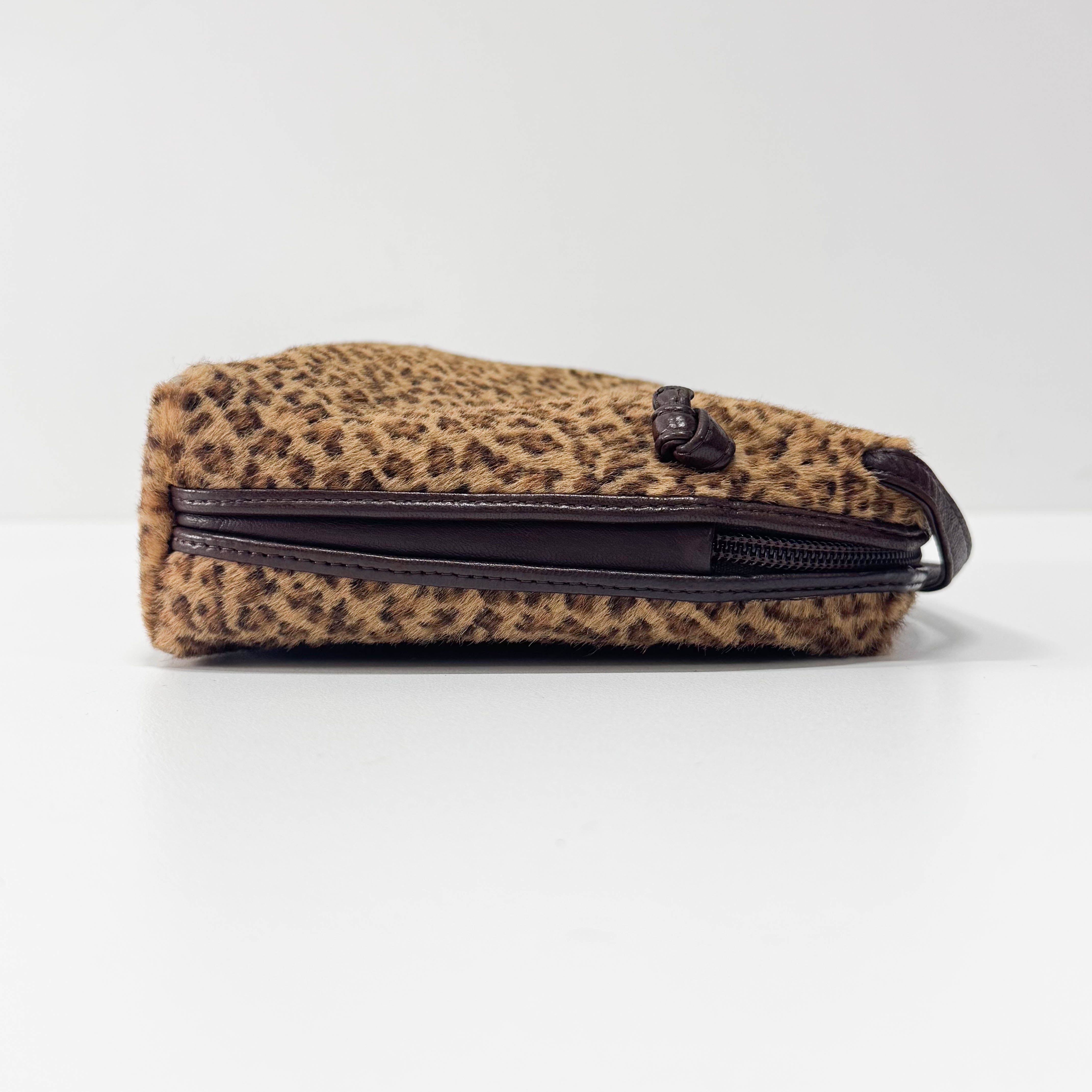Leopard Print Pony Hair Shoulder Bag
