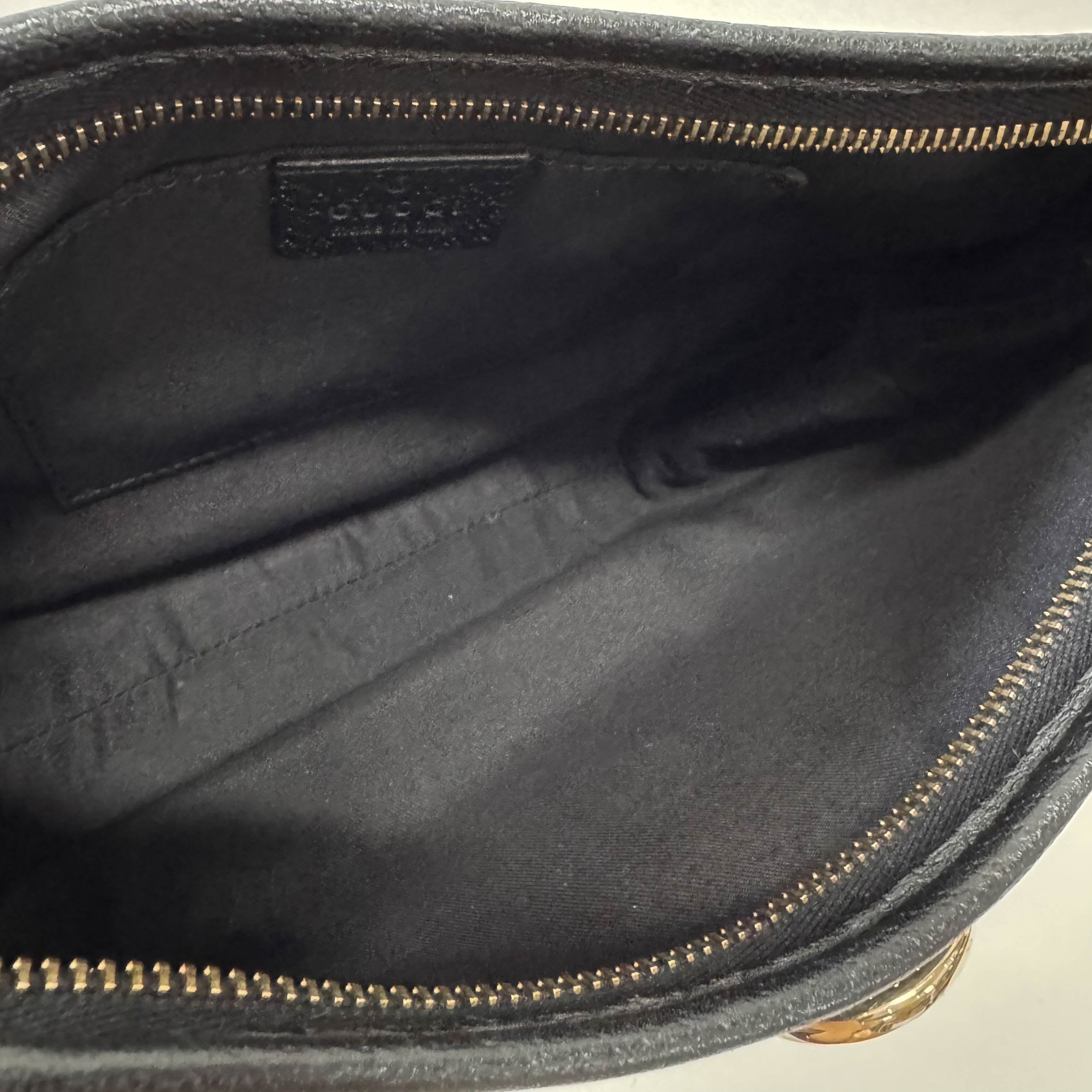 Pochette Black Leather Shoulder Bag