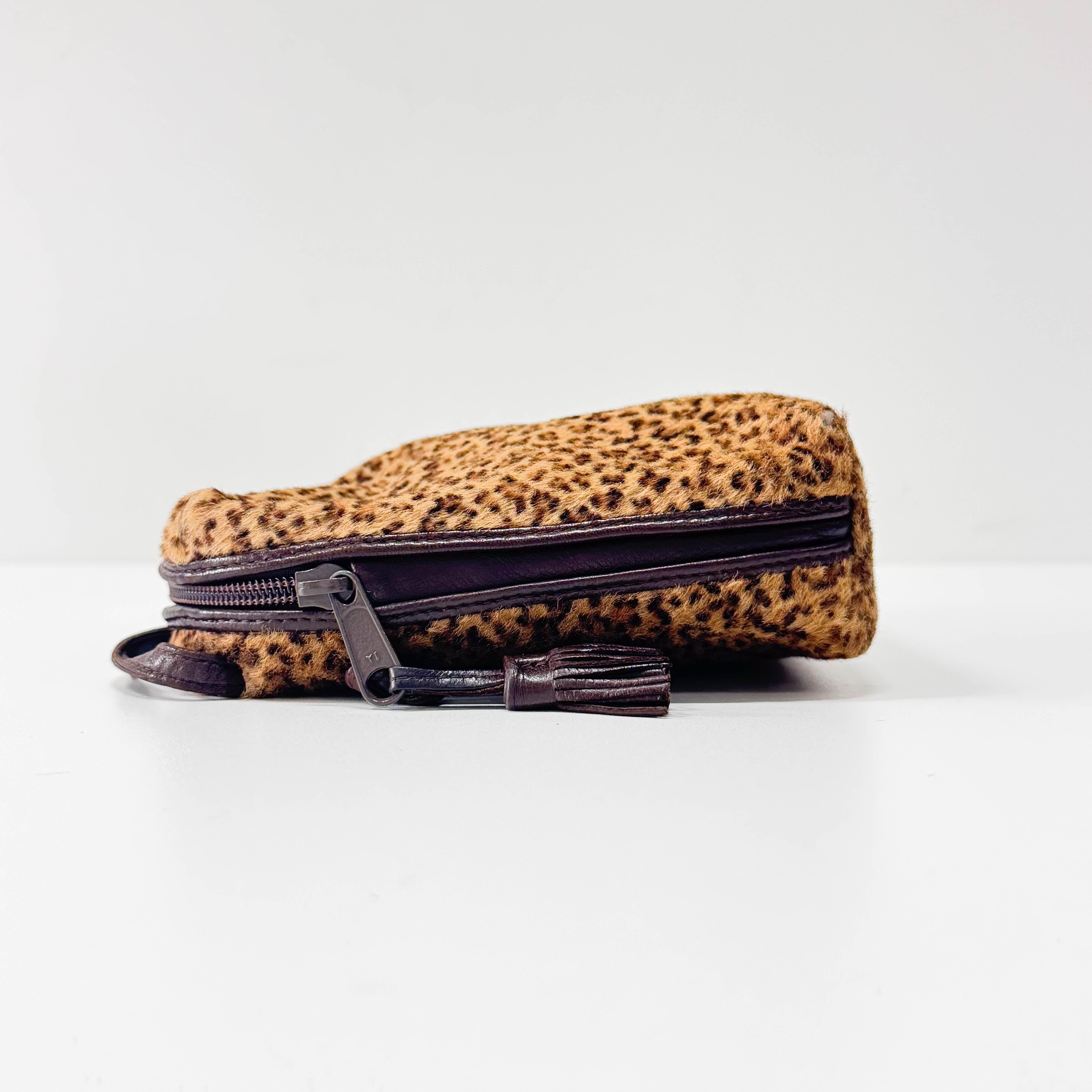 Leopard Print Pony Hair Shoulder Bag