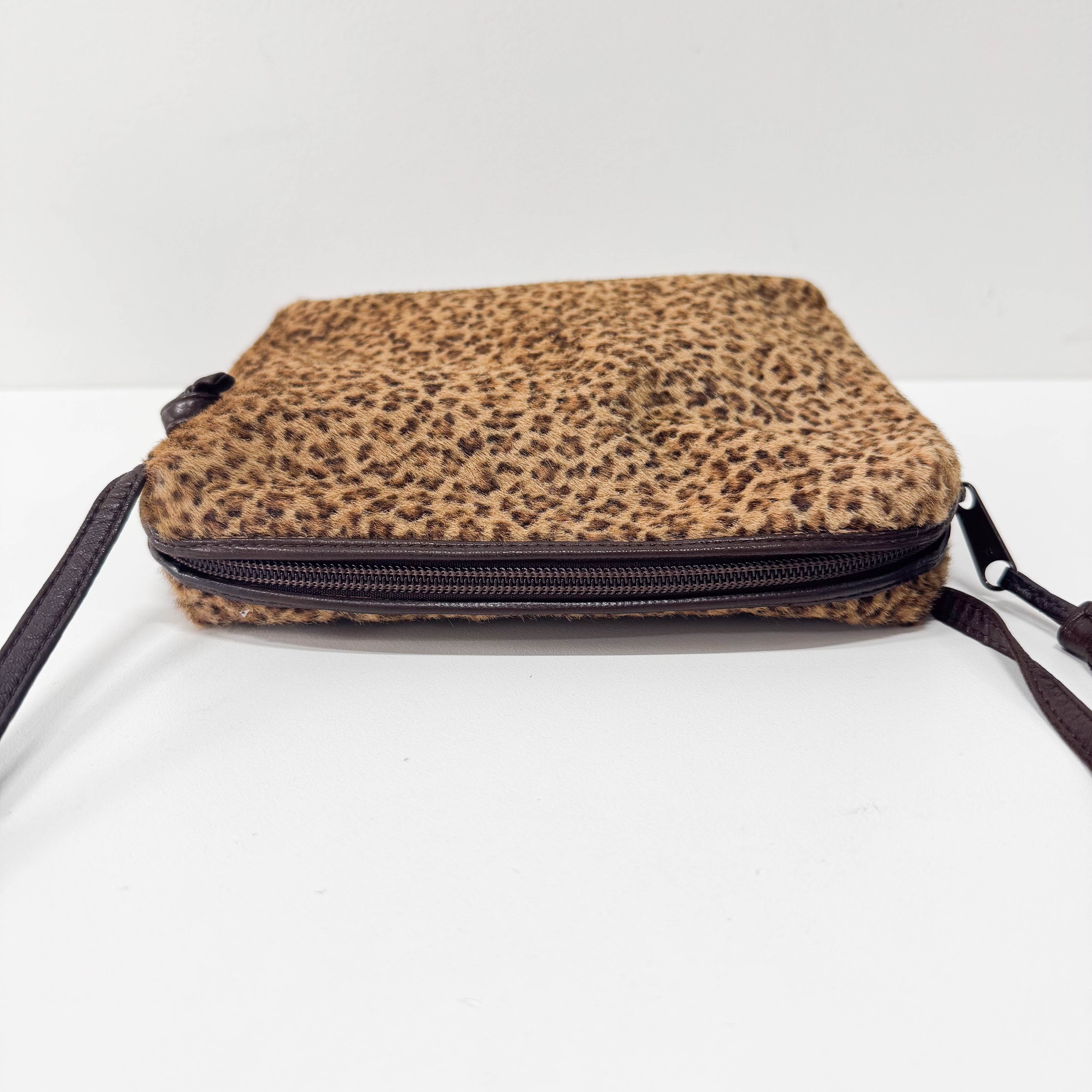 Leopard Print Pony Hair Shoulder Bag