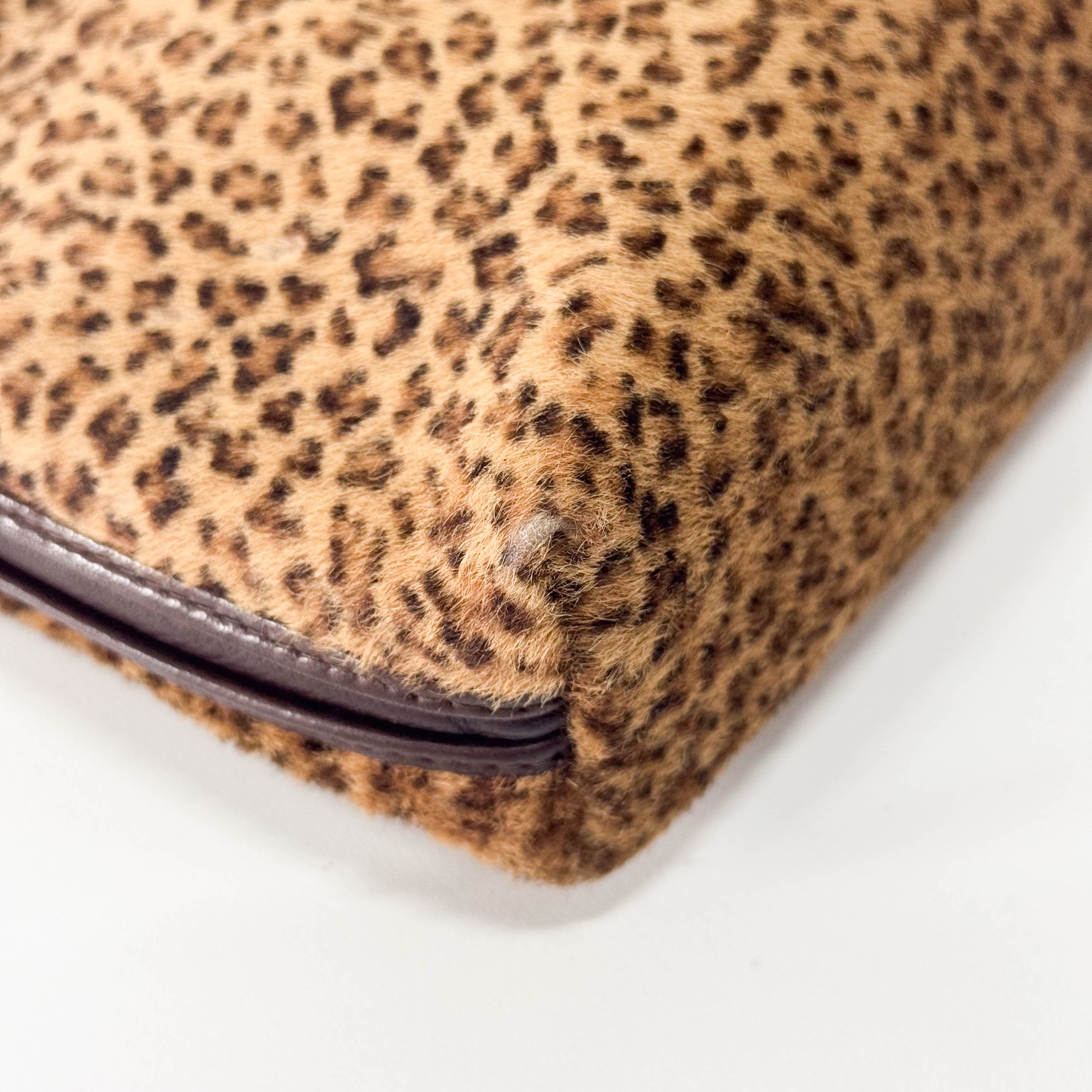 Leopard Print Pony Hair Shoulder Bag