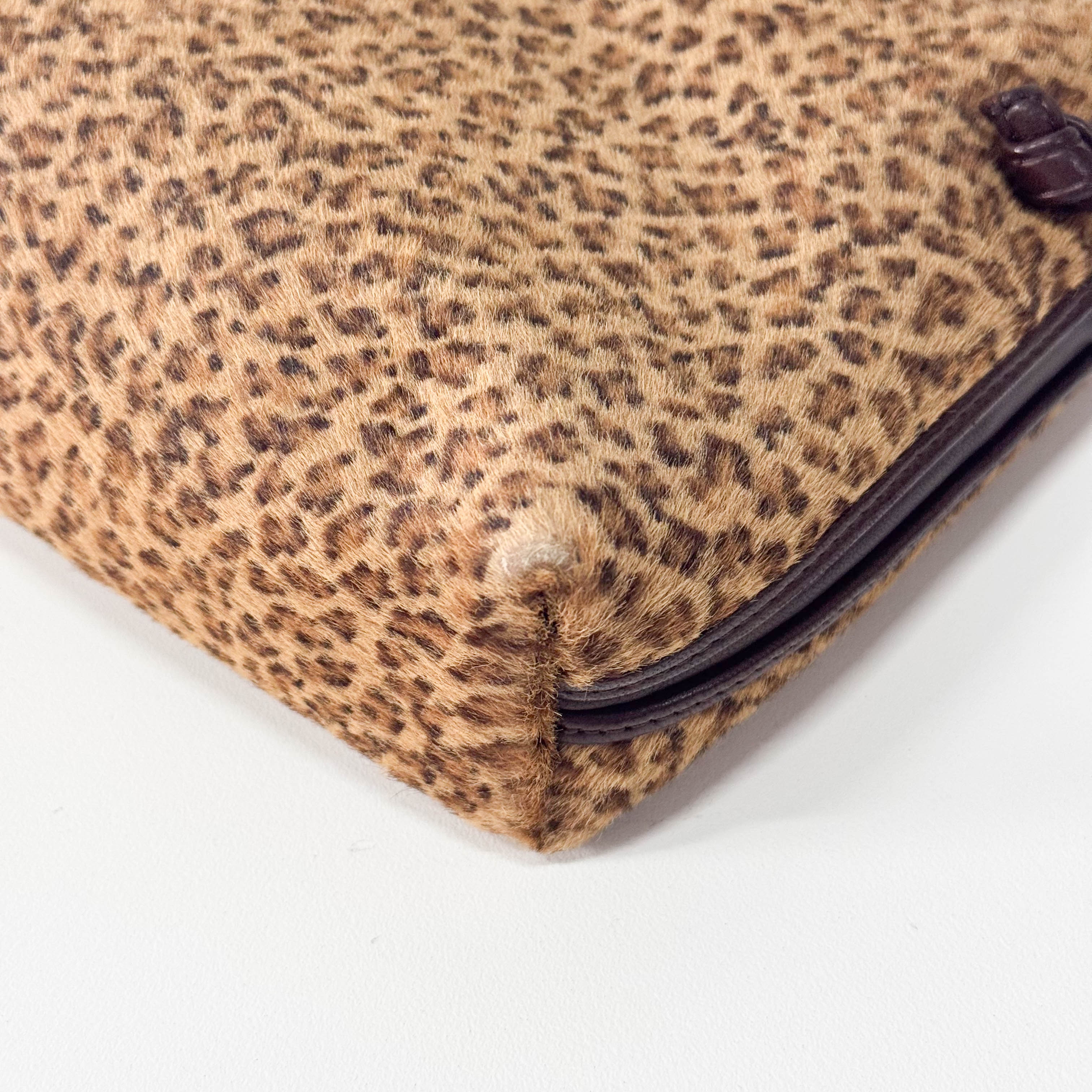 Leopard Print Pony Hair Shoulder Bag