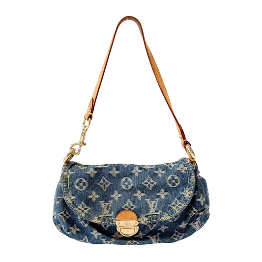Mini Pleaty Blue Denim Bag