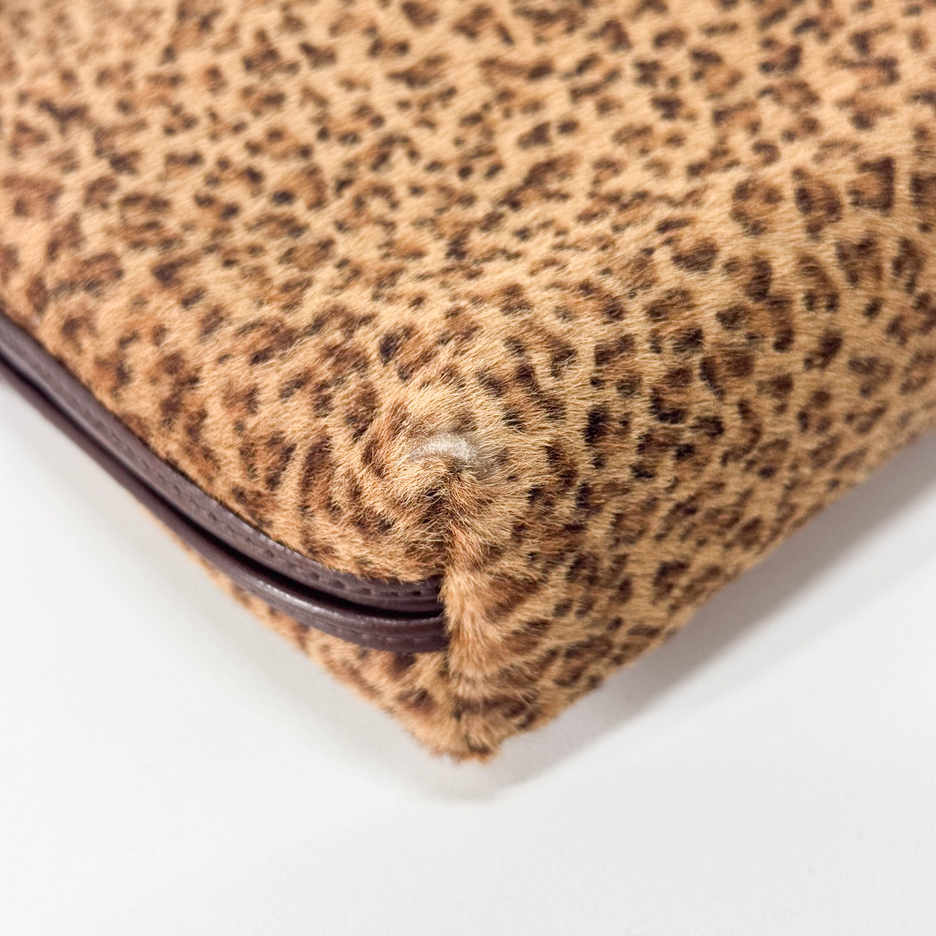 Leopard Print Pony Hair Shoulder Bag