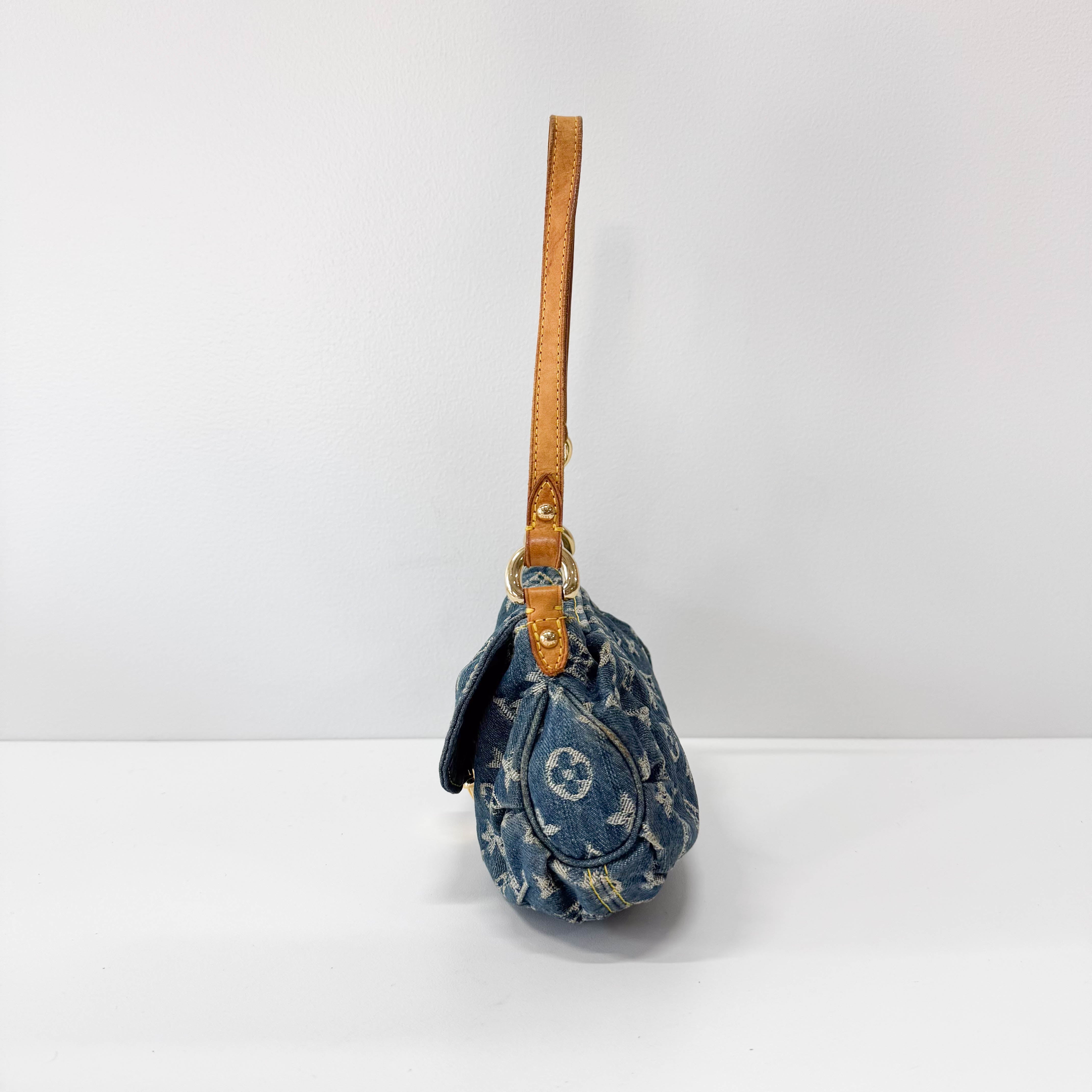 Mini Pleaty Blue Denim Bag