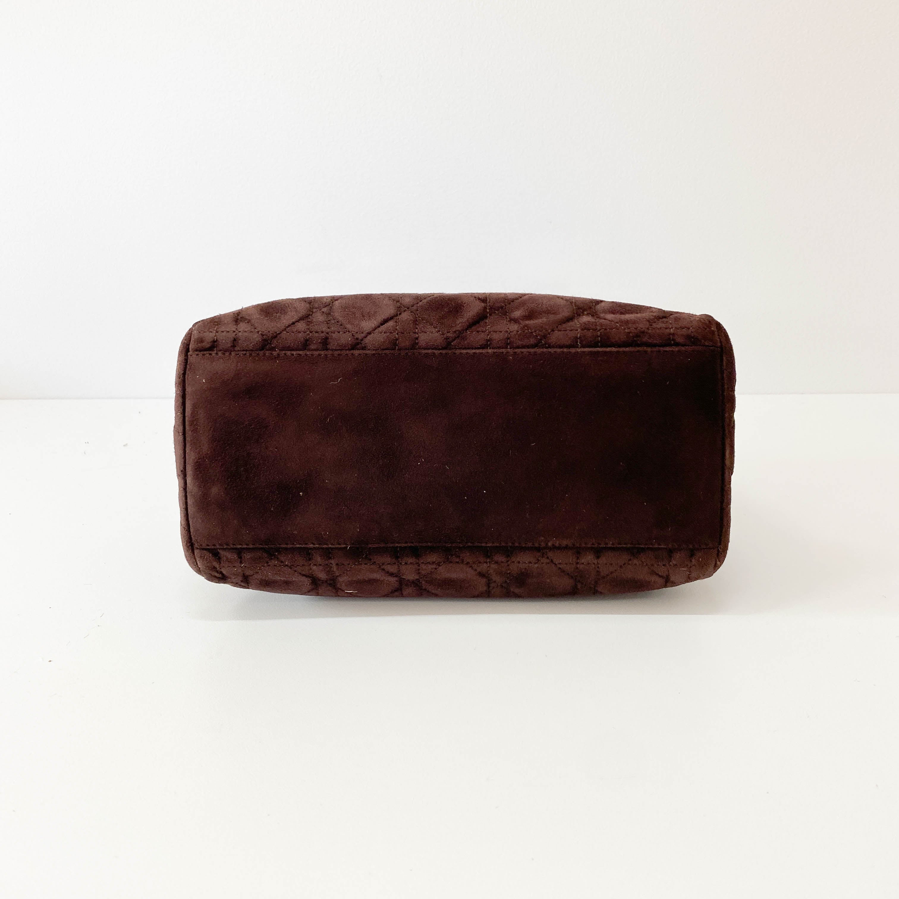 Lady Dior Brown Cannage Suede Bag