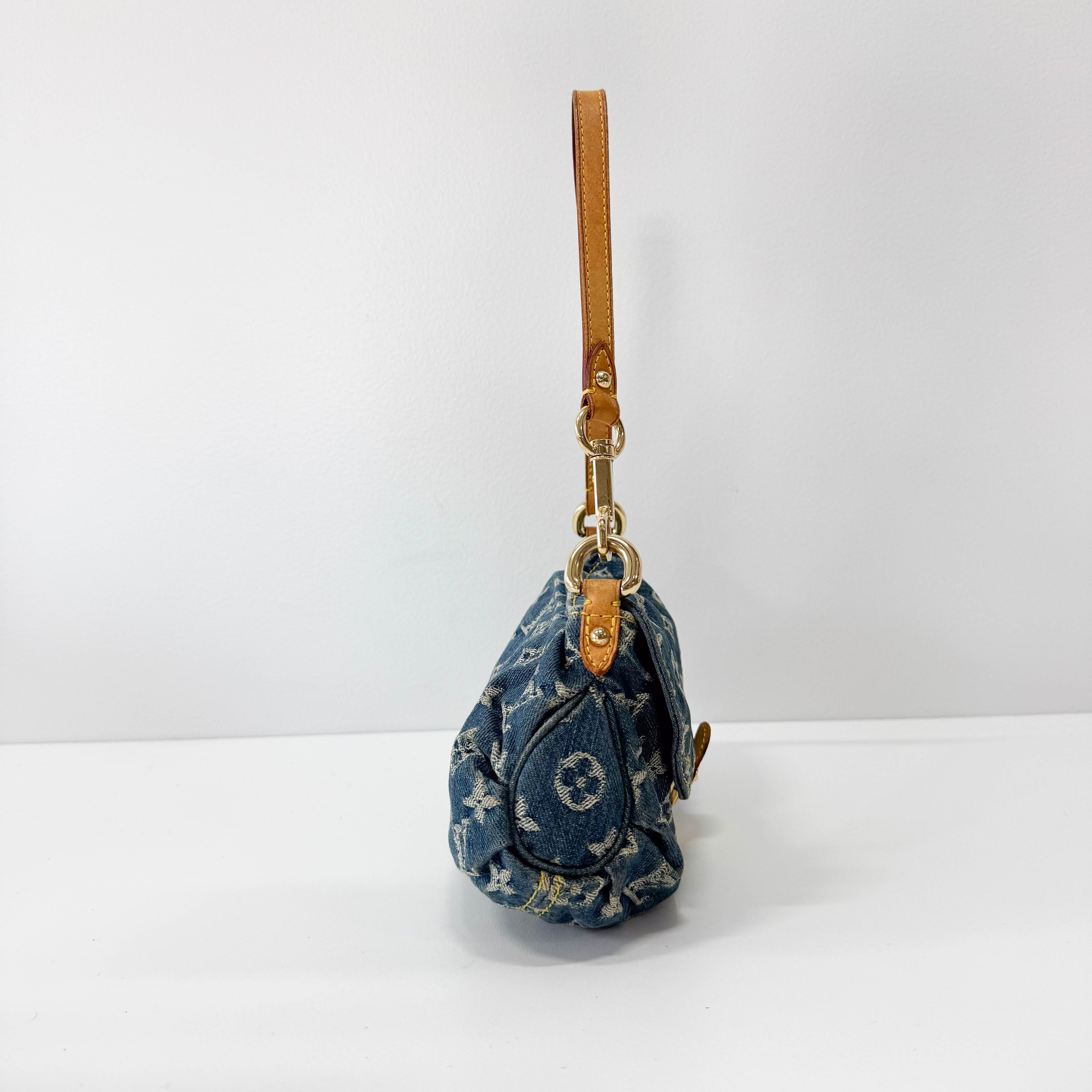 Mini Pleaty Blue Denim Bag