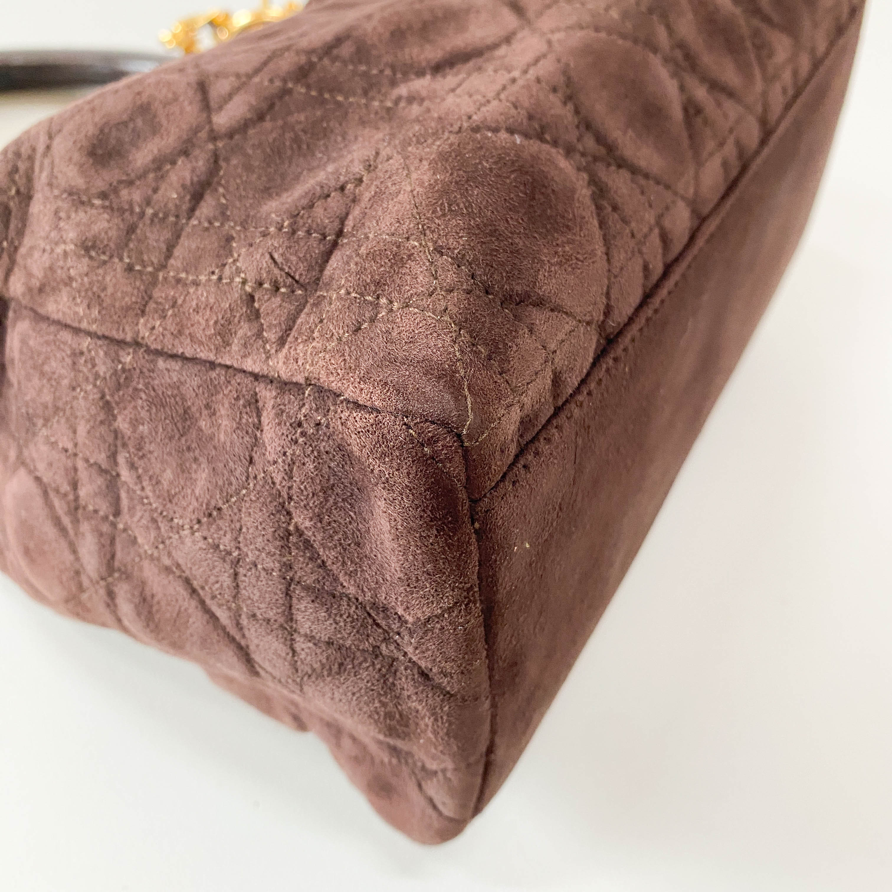 Lady Dior Brown Cannage Suede Bag