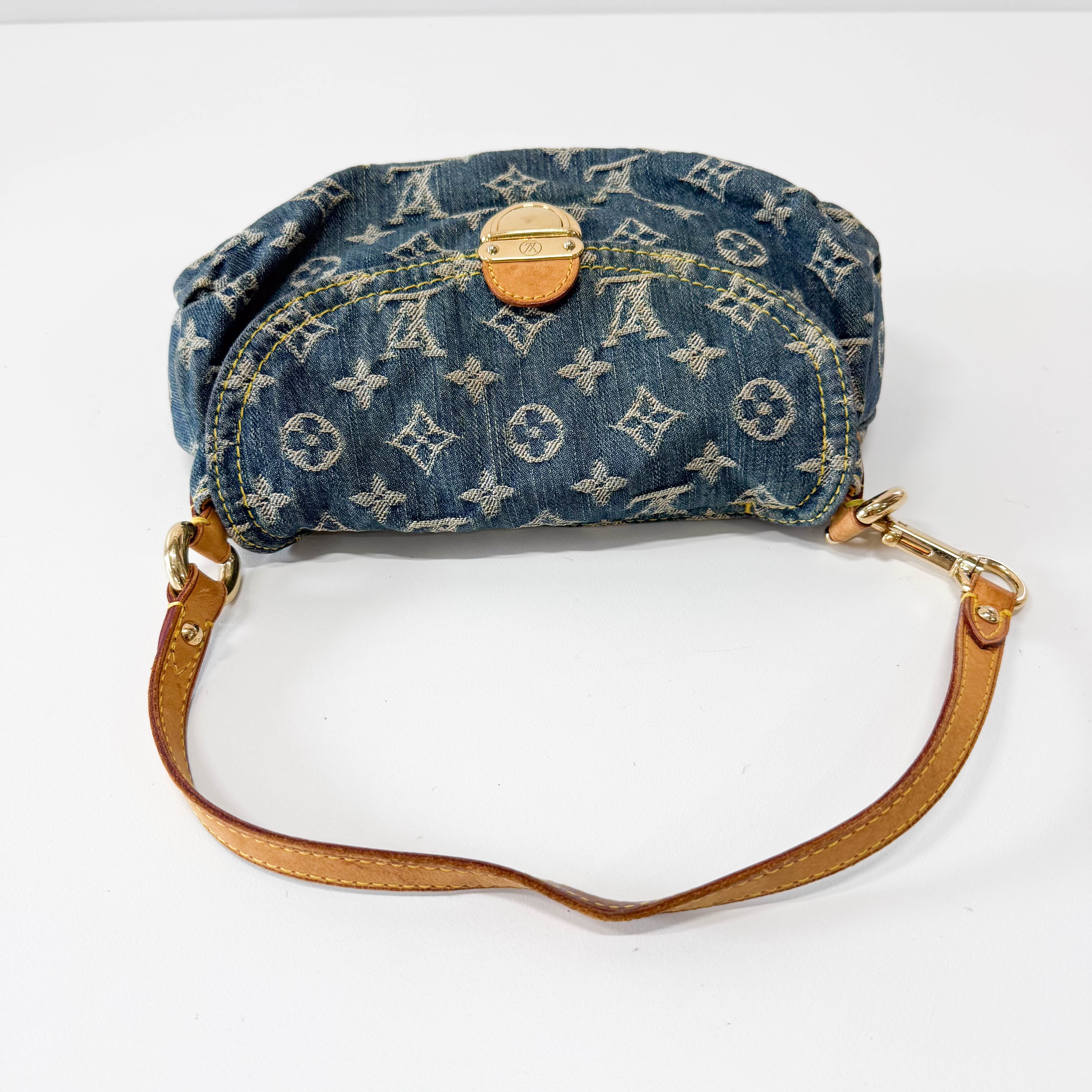 Mini Pleaty Blue Denim Bag