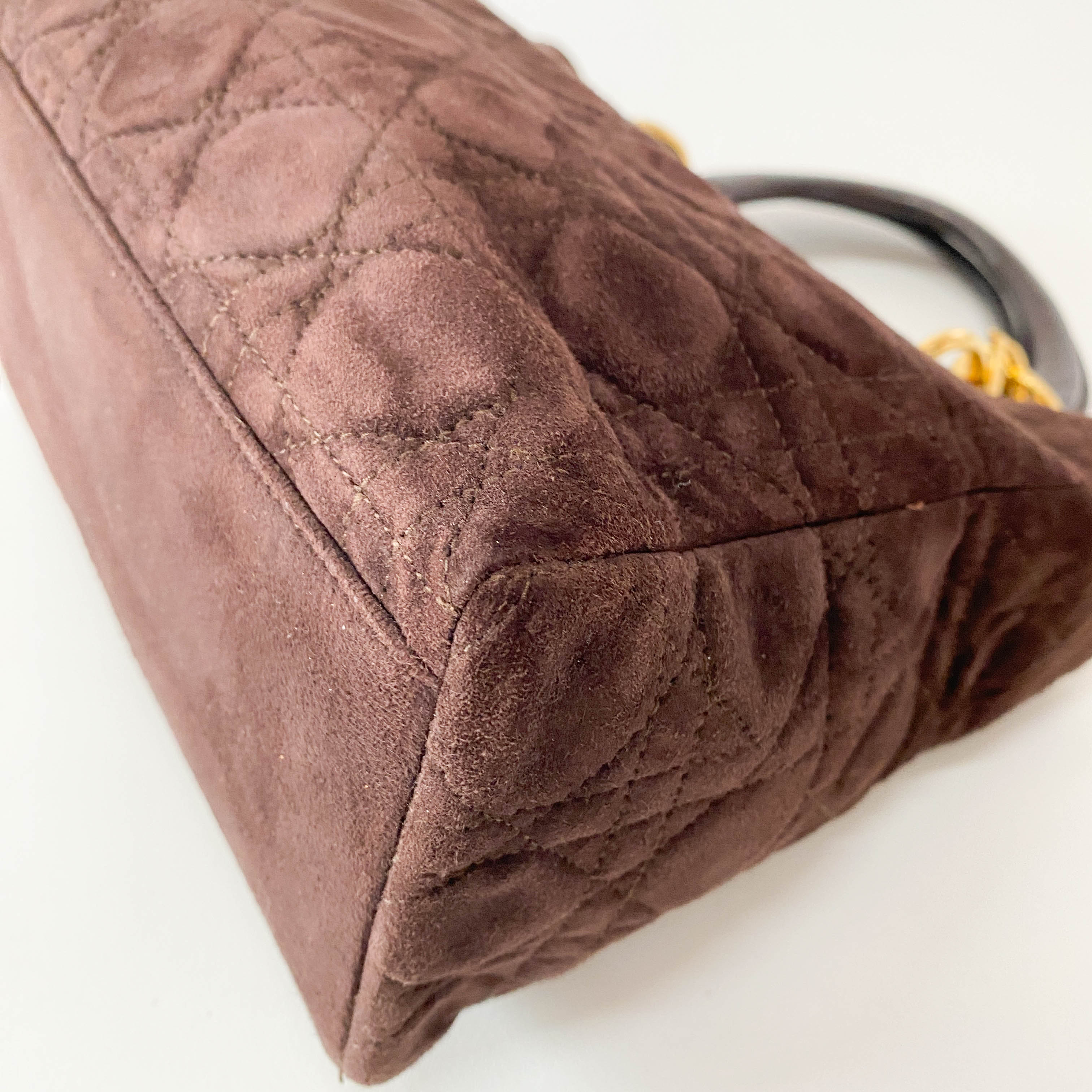 Lady Dior Brown Cannage Suede Bag