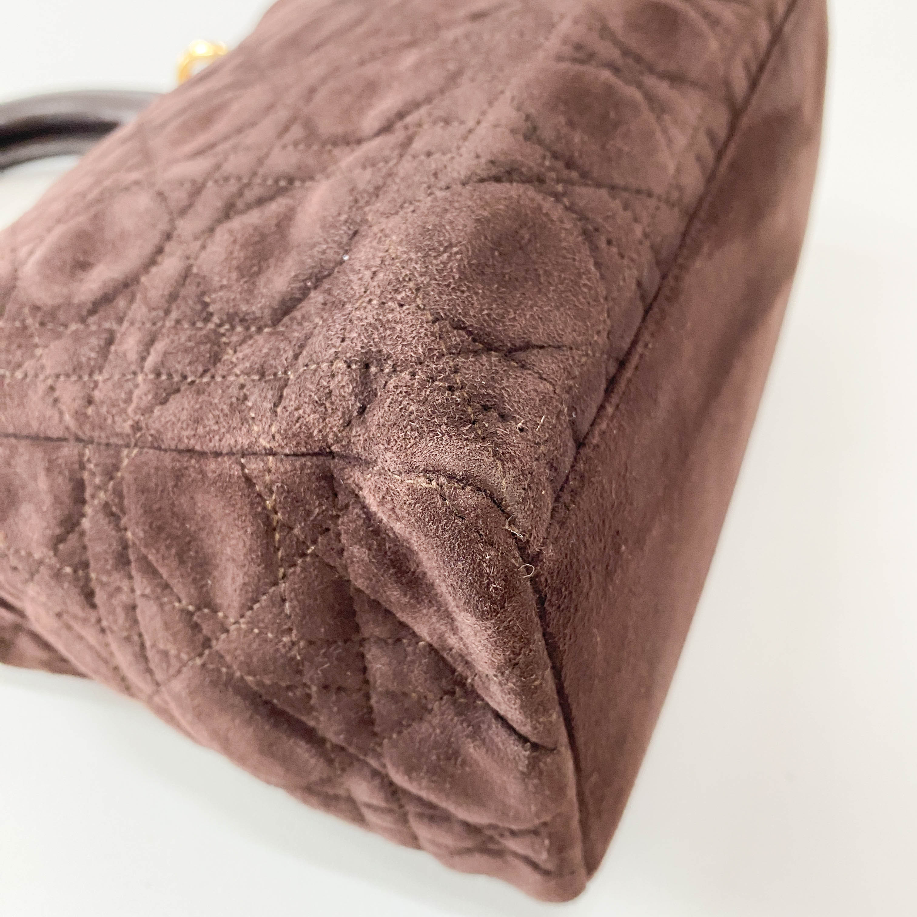 Lady Dior Brown Cannage Suede Bag