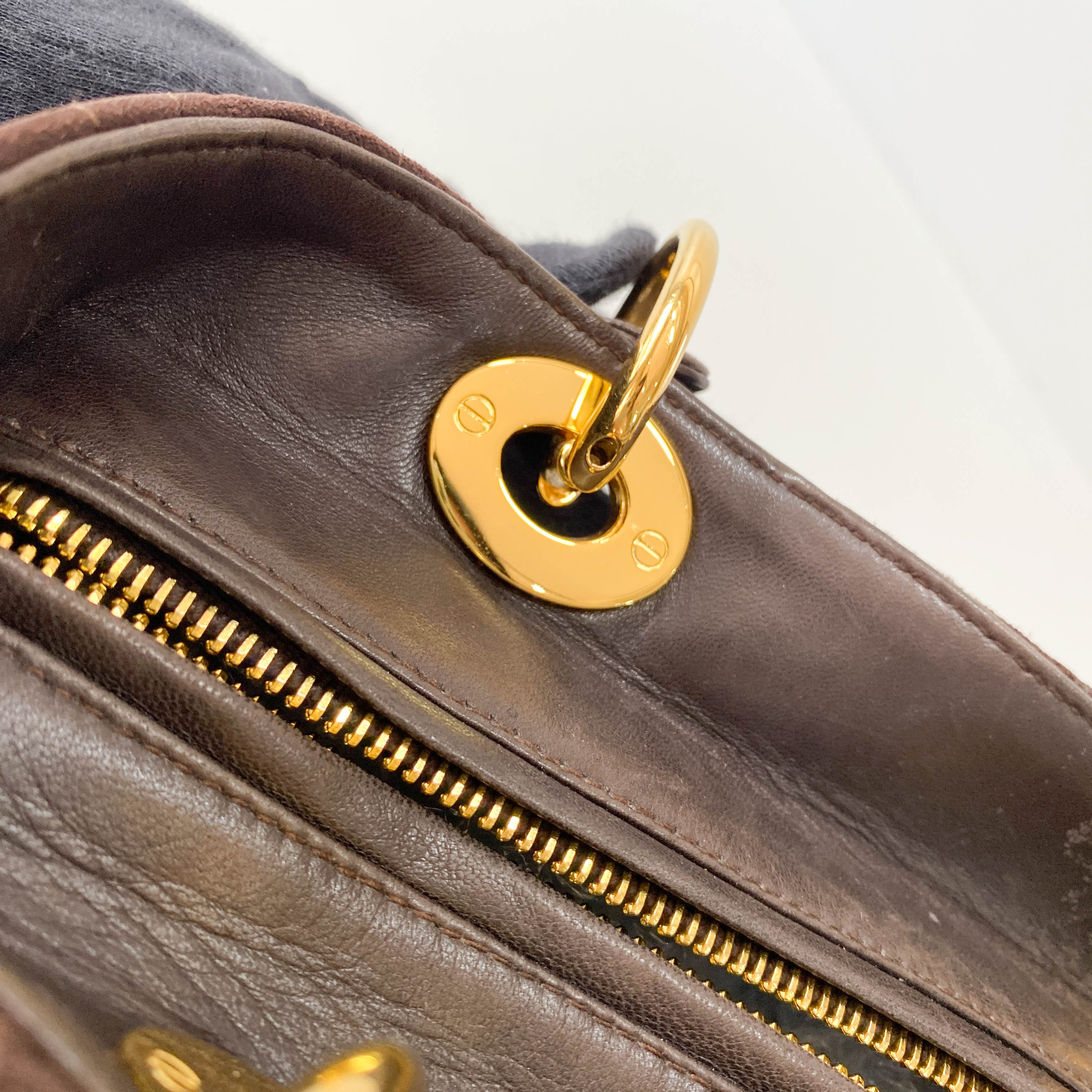 Lady Dior Brown Cannage Suede Bag