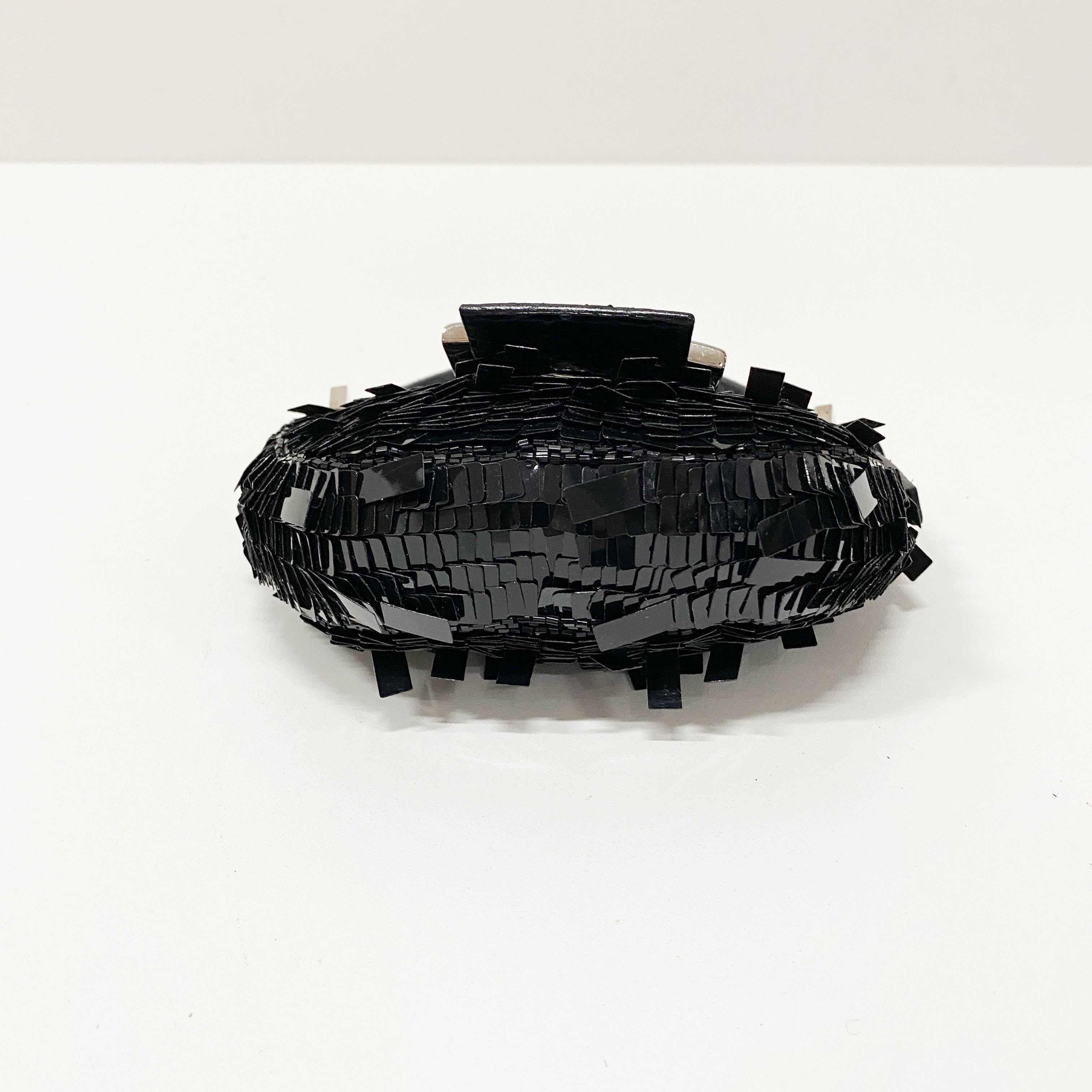 Croissant Mini Black Sequin Handbag