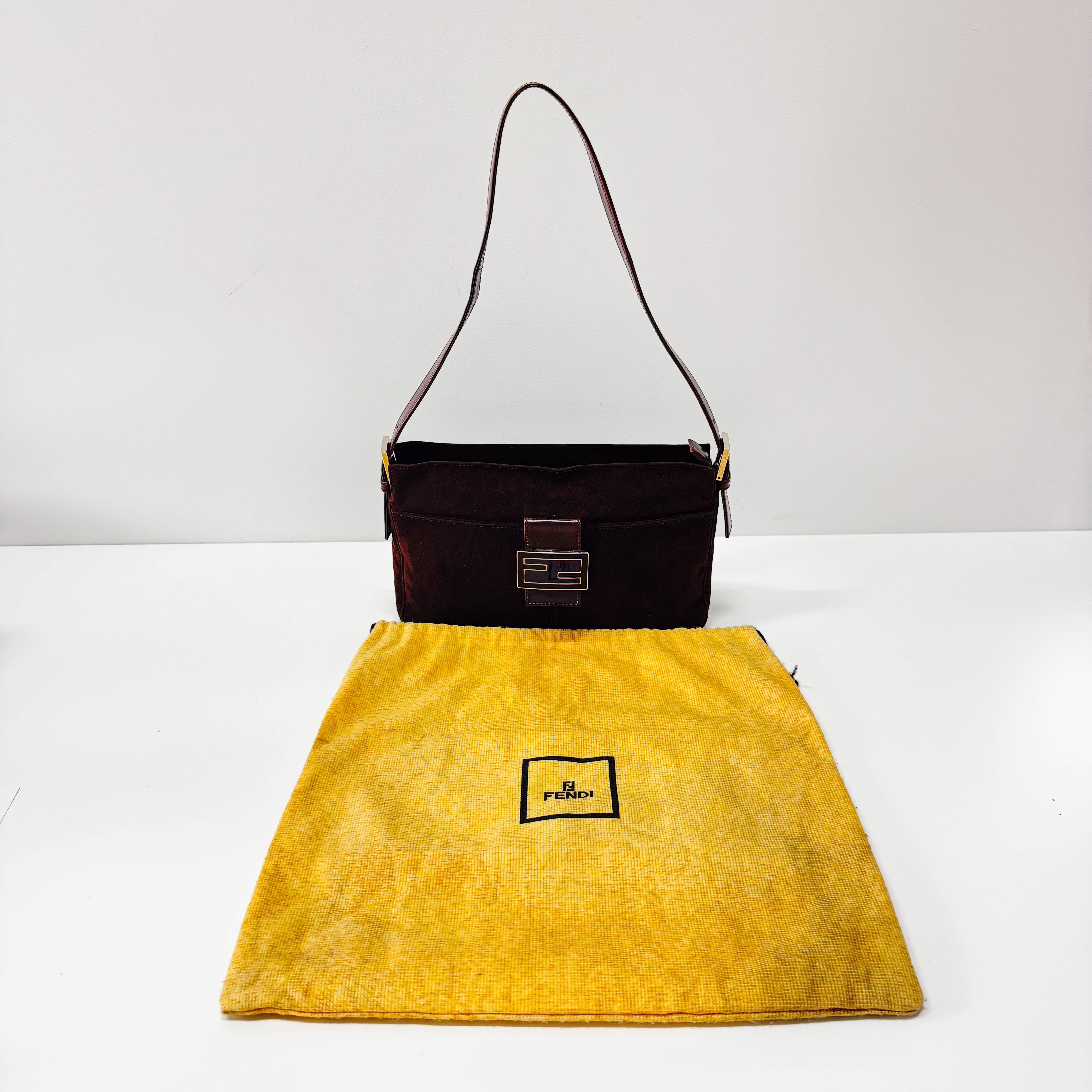 Brown Suede Shoulder Bag
