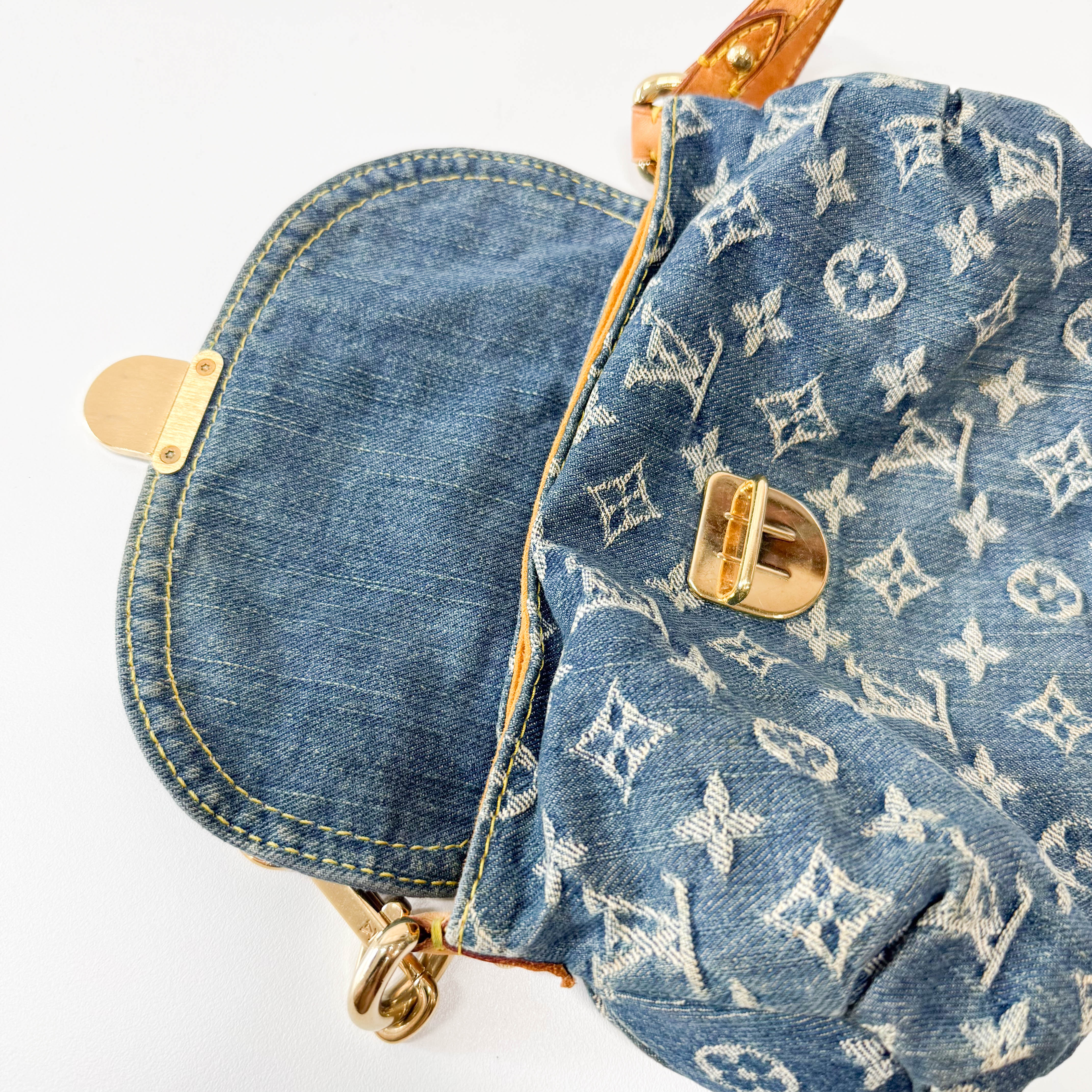 Mini Pleaty Blue Denim Bag