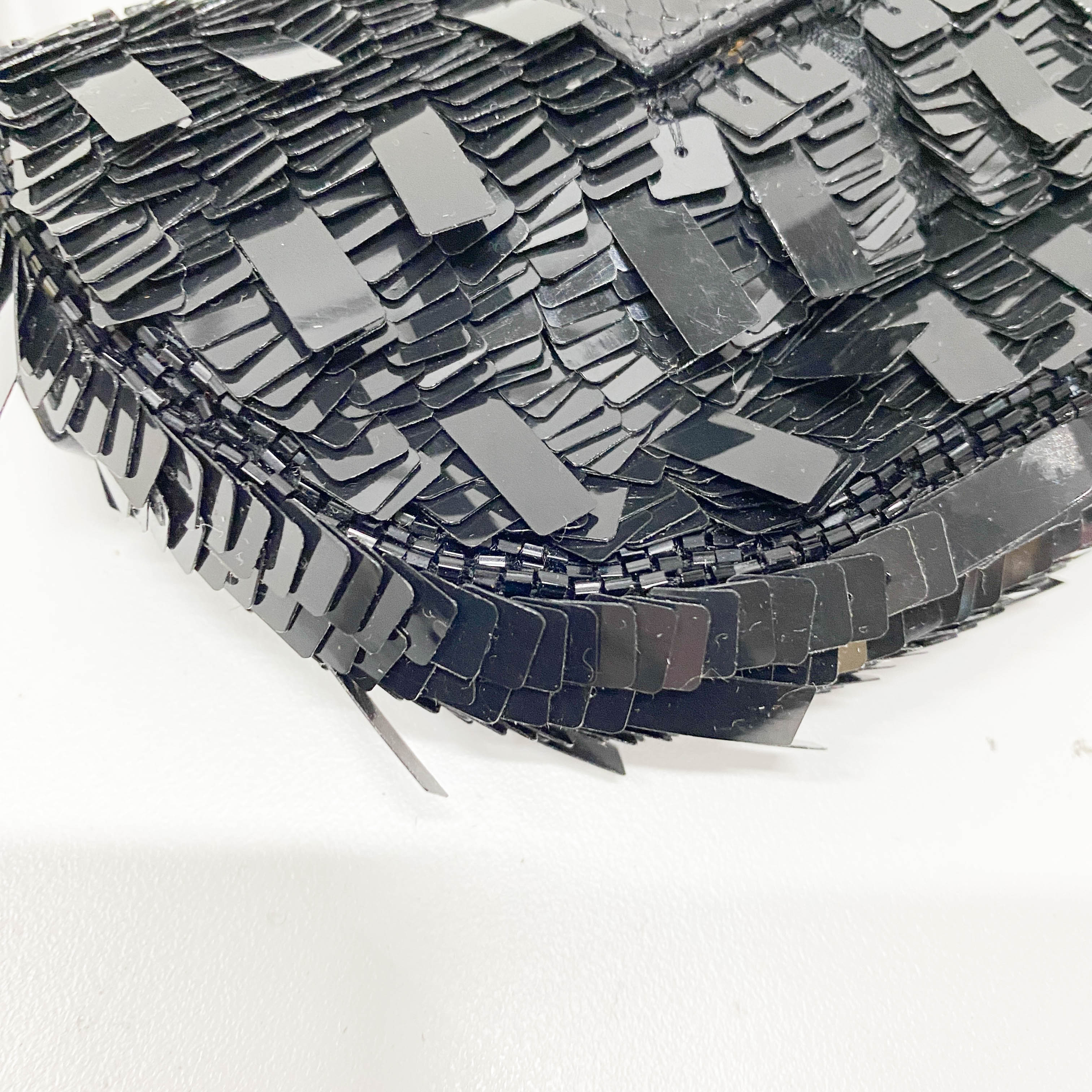 Croissant Mini Black Sequin Handbag