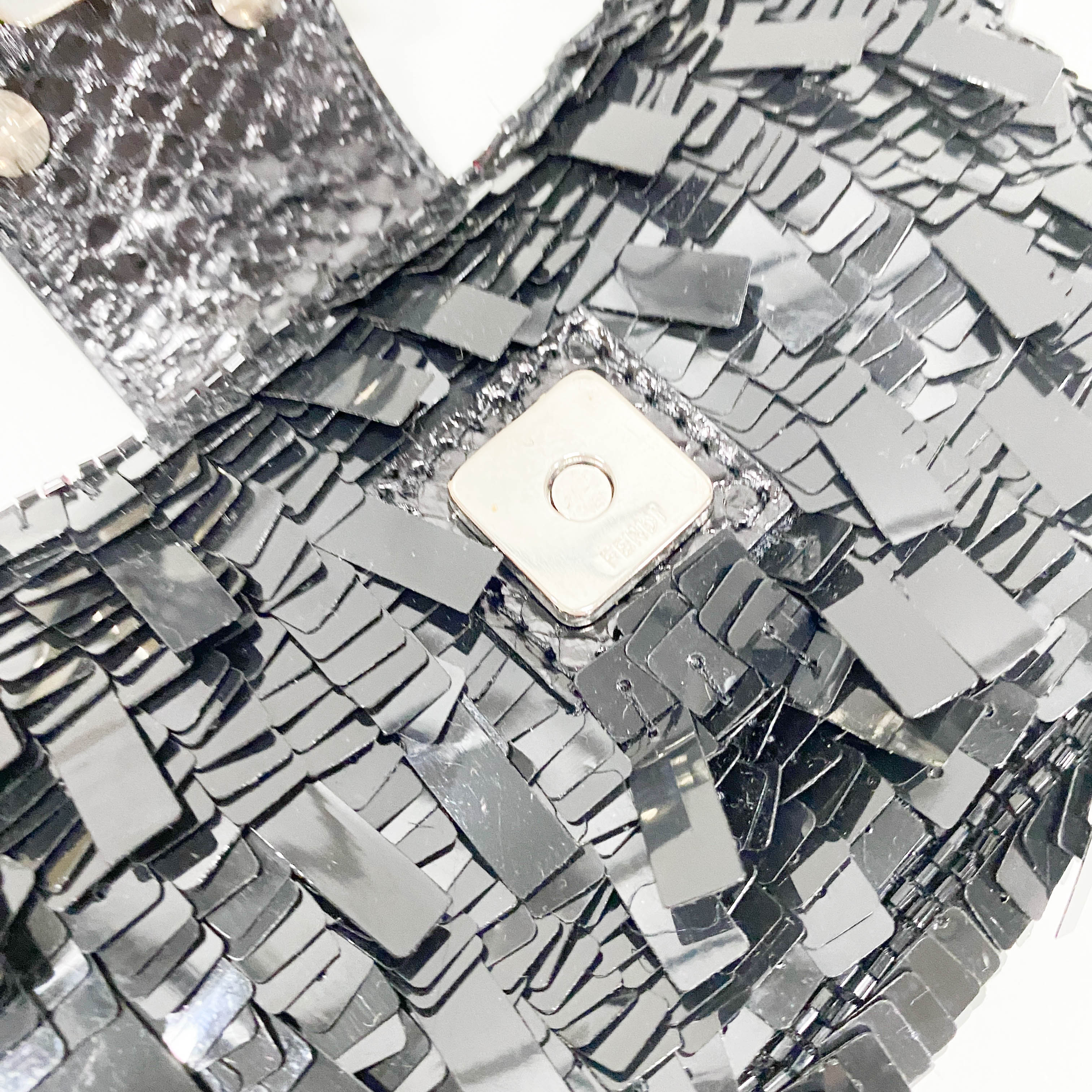 Croissant Mini Black Sequin Handbag