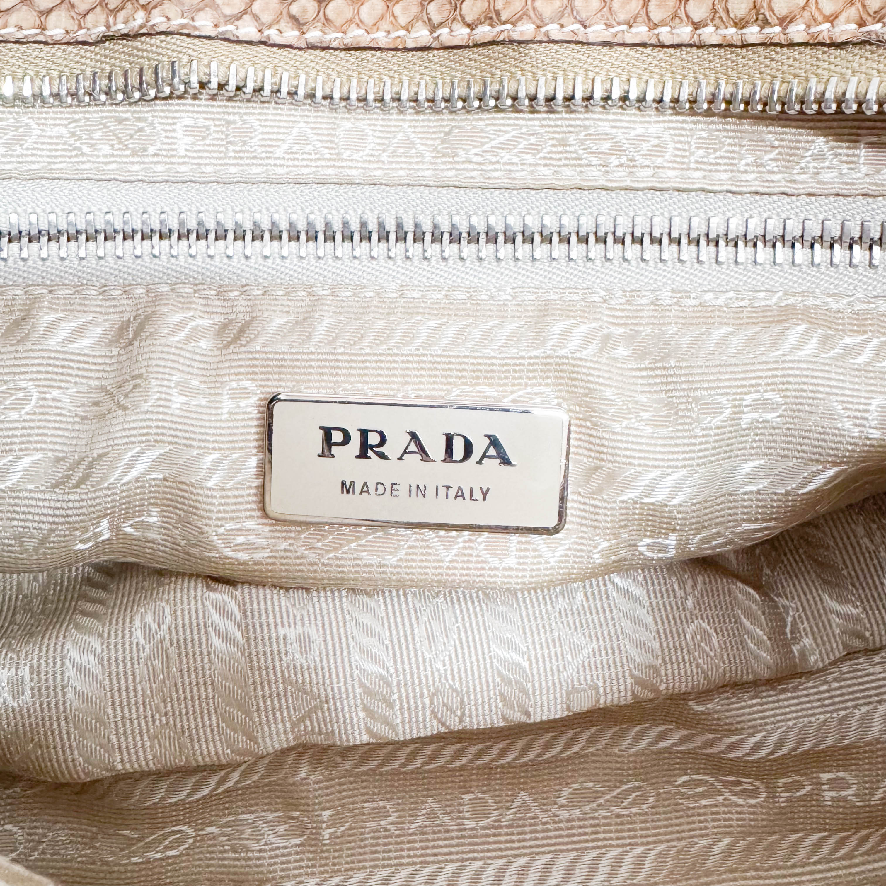 Vintage Brown Snake Mocha Nylon Shoulder Bag