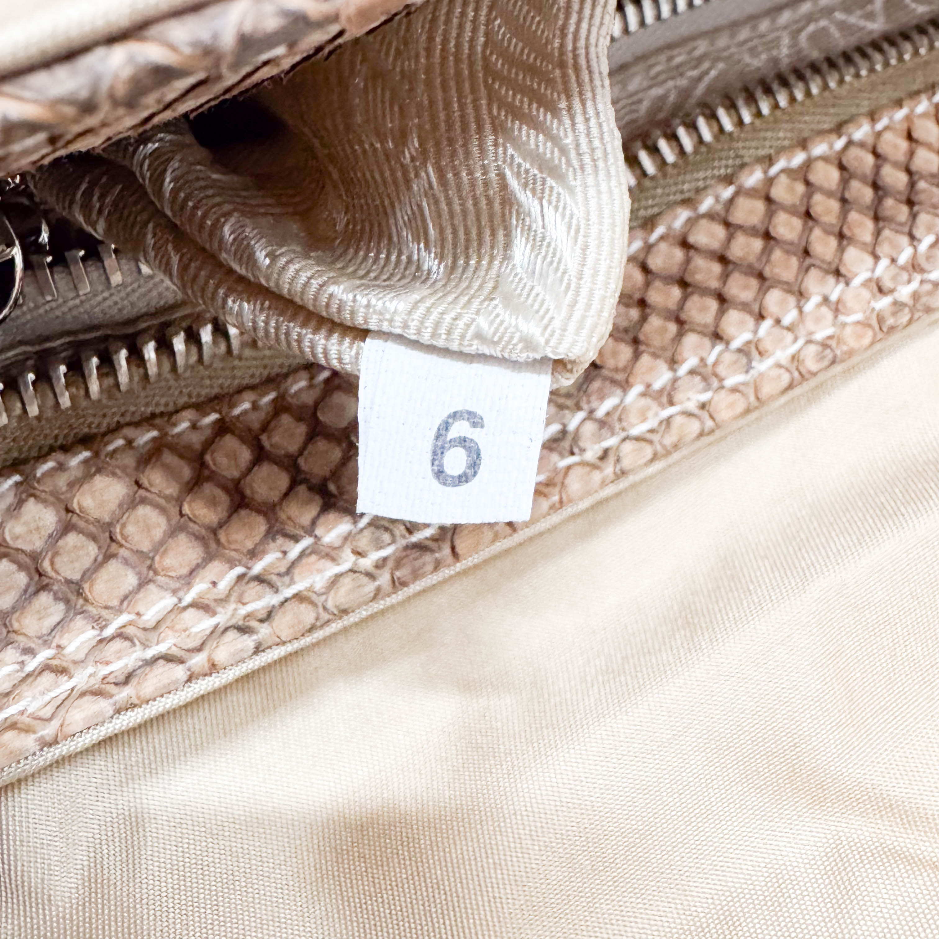 Vintage Brown Snake Mocha Nylon Shoulder Bag