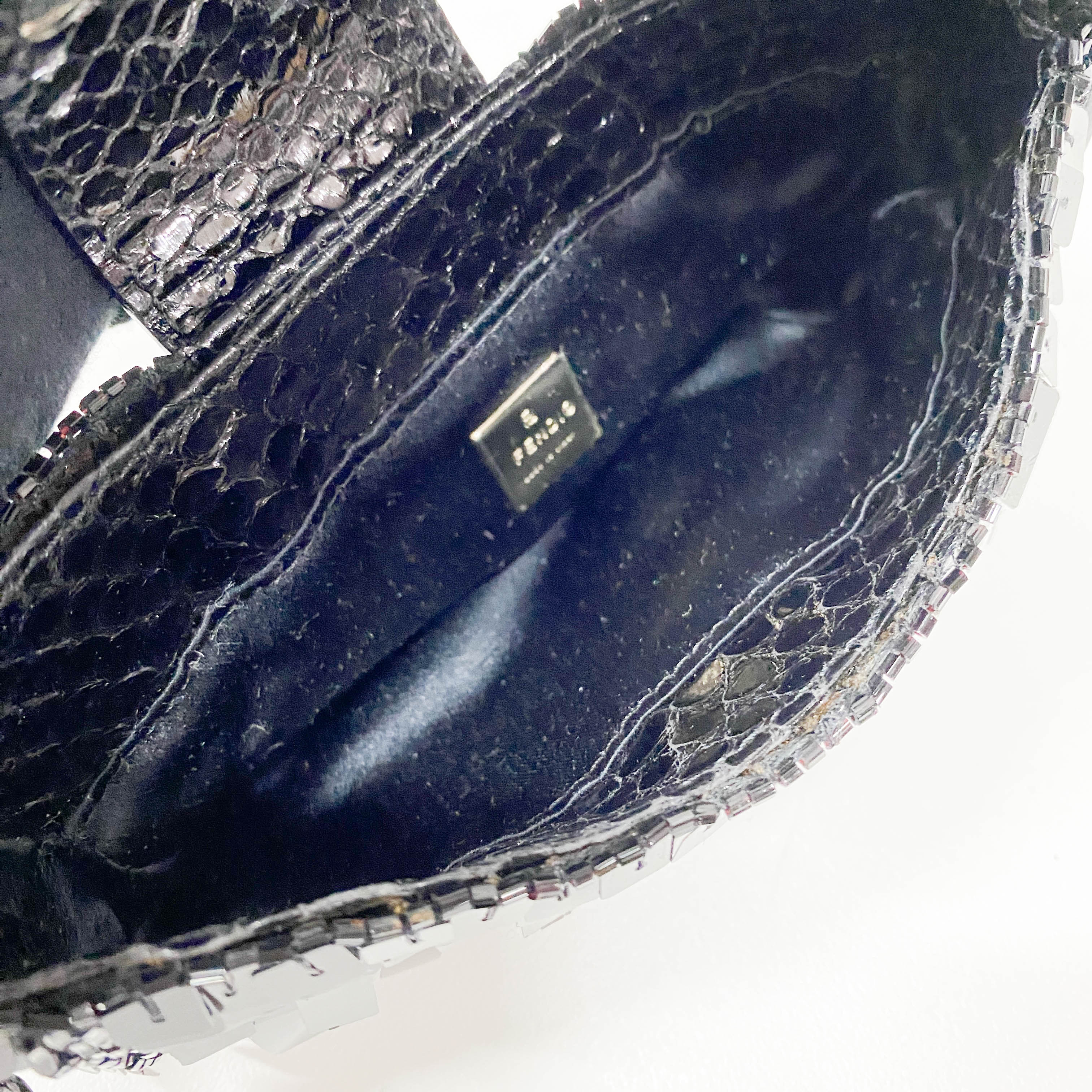 Croissant Mini Black Sequin Handbag