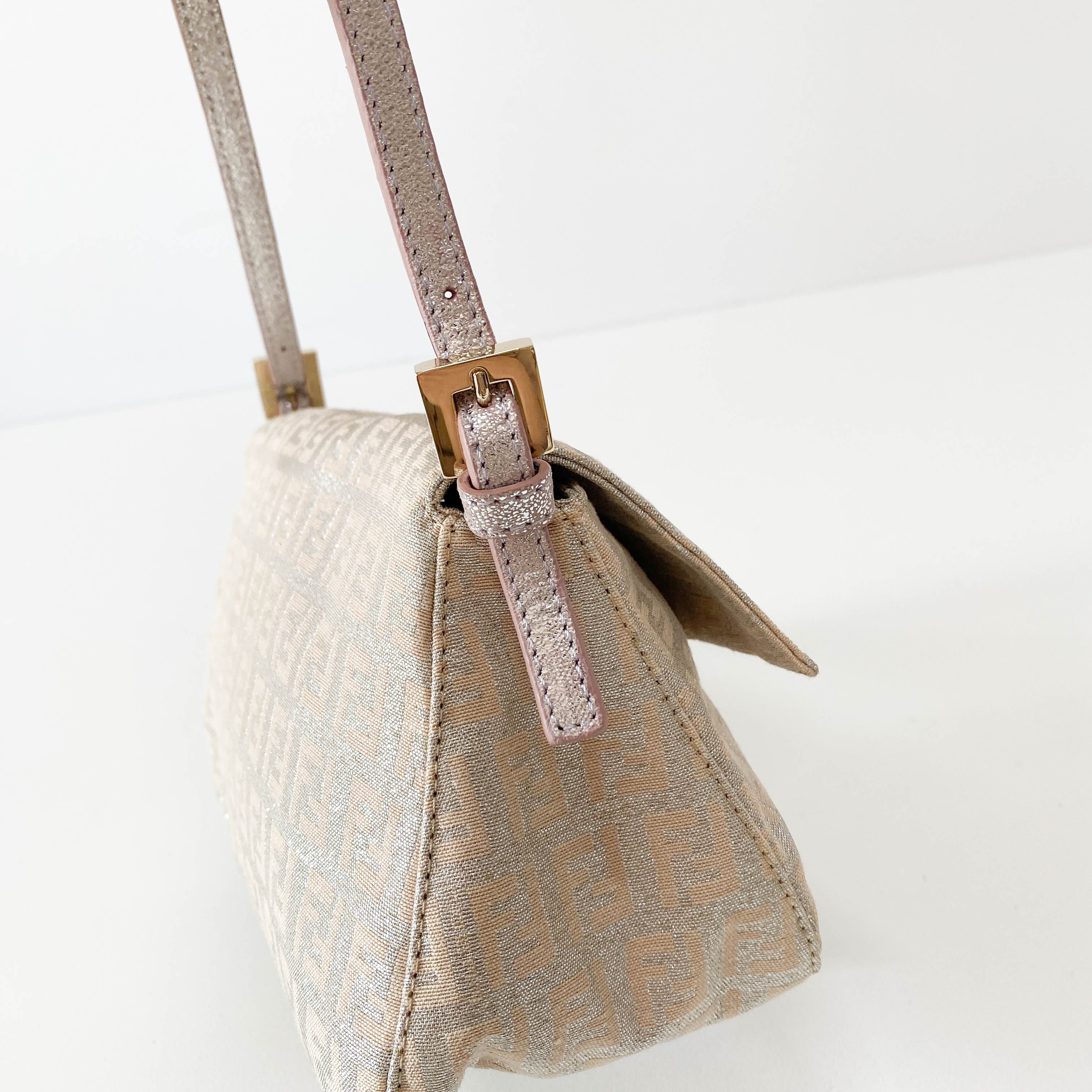 Mini Mamma Baguette Pink Coated Canvas Bag