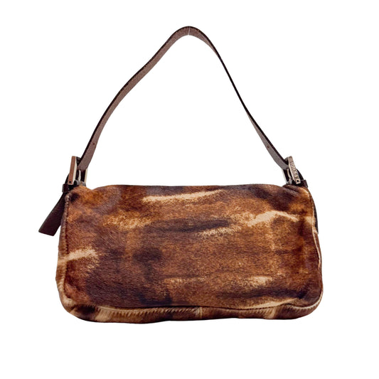 Baguette Brown Pony Hair Shoulder Bag
